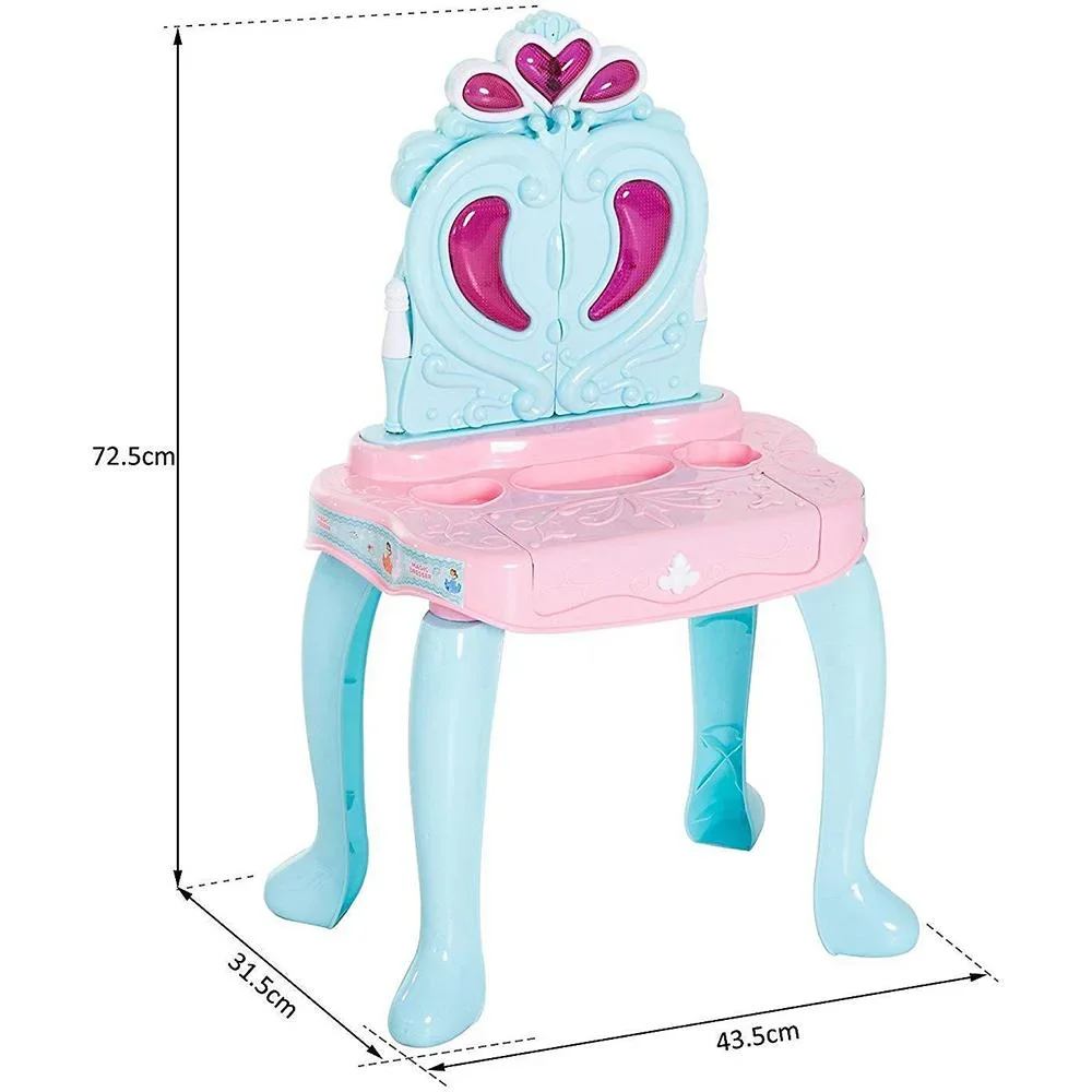 Schminktisch Kinder Frisiertisch Musik und Licht Hellgrün+Rosa - 1