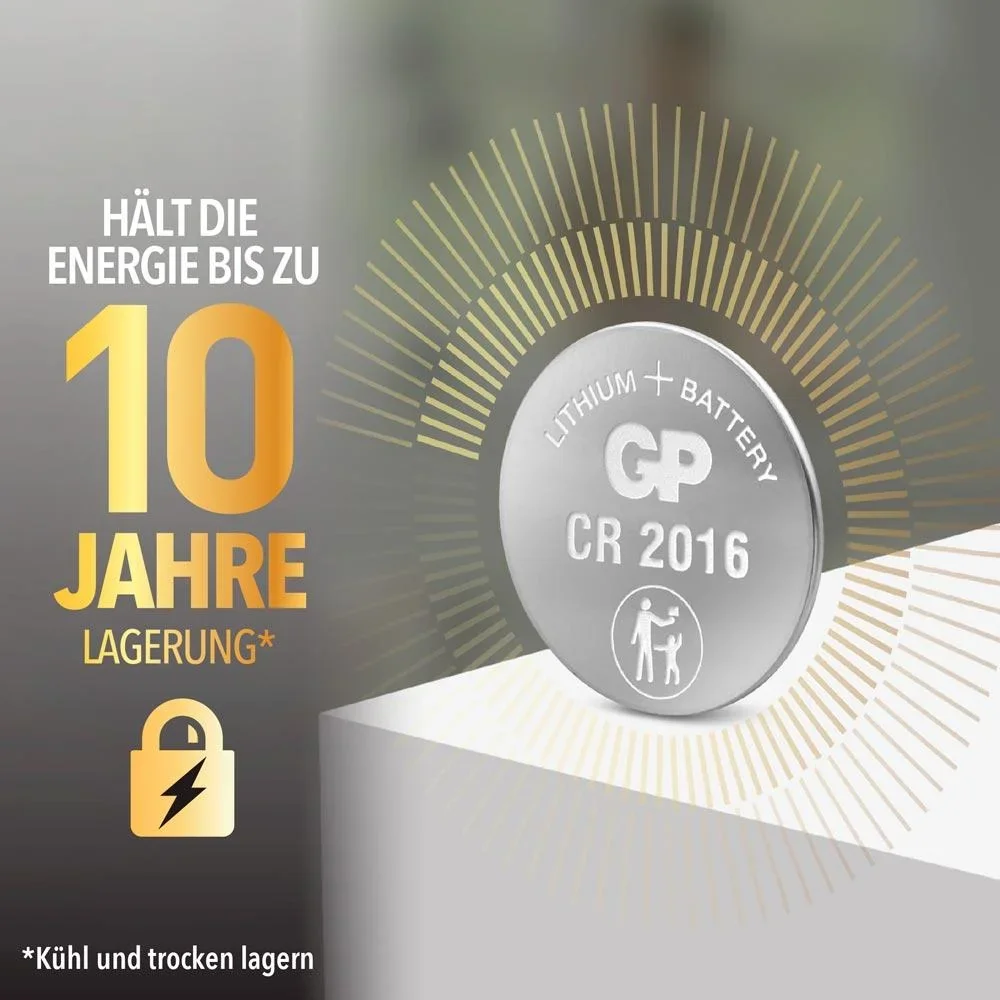 Lithium Knopfzelle CR2016 - 5 Stück - 5