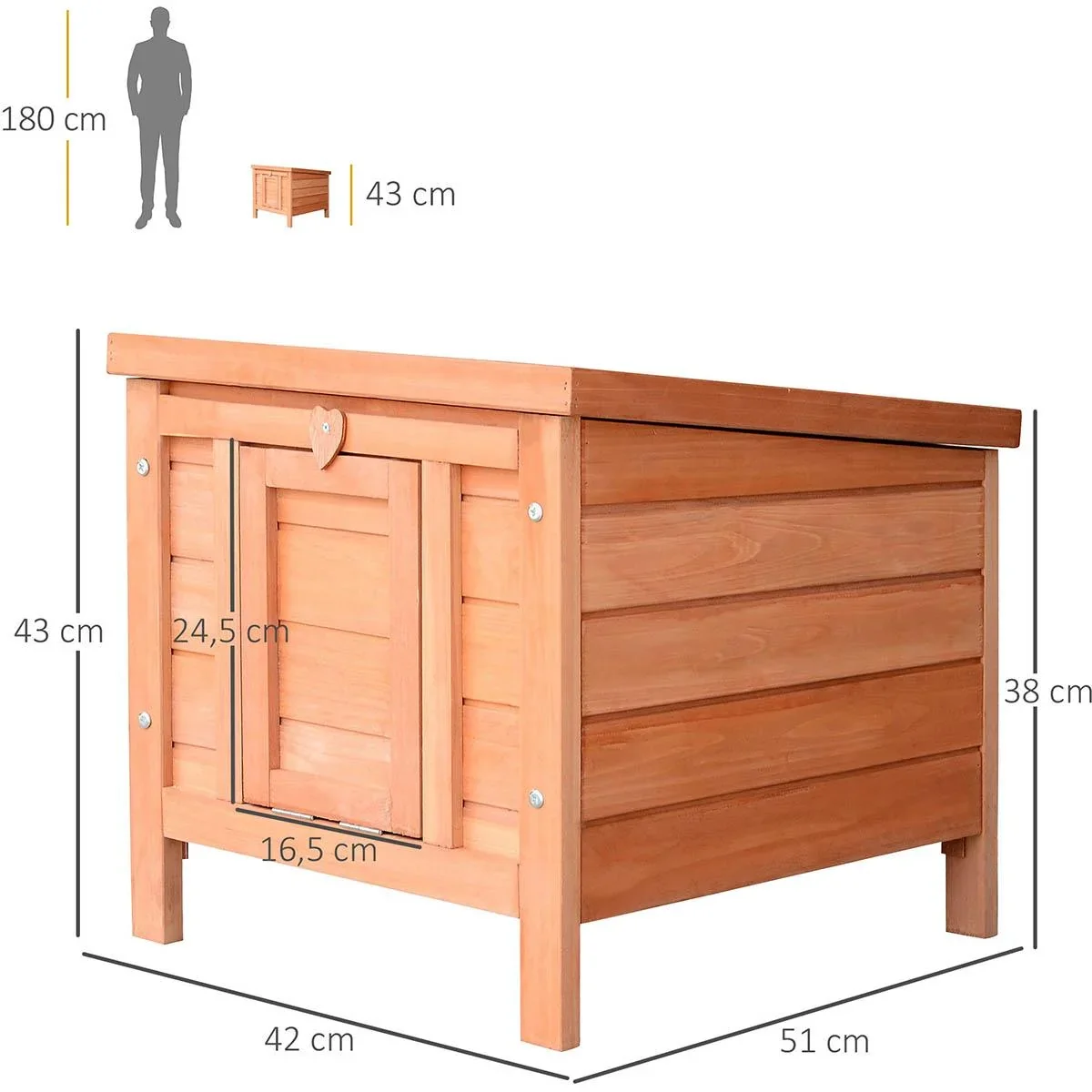 Kaninchenstall mit Schräge Holz Grün + Natur - 1