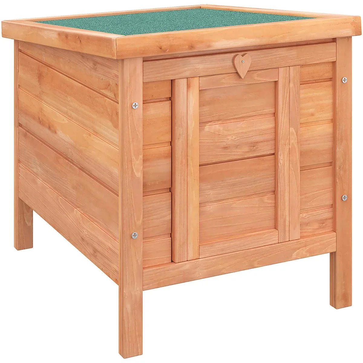 Kaninchenstall mit Schräge Holz Grün + Natur - 3