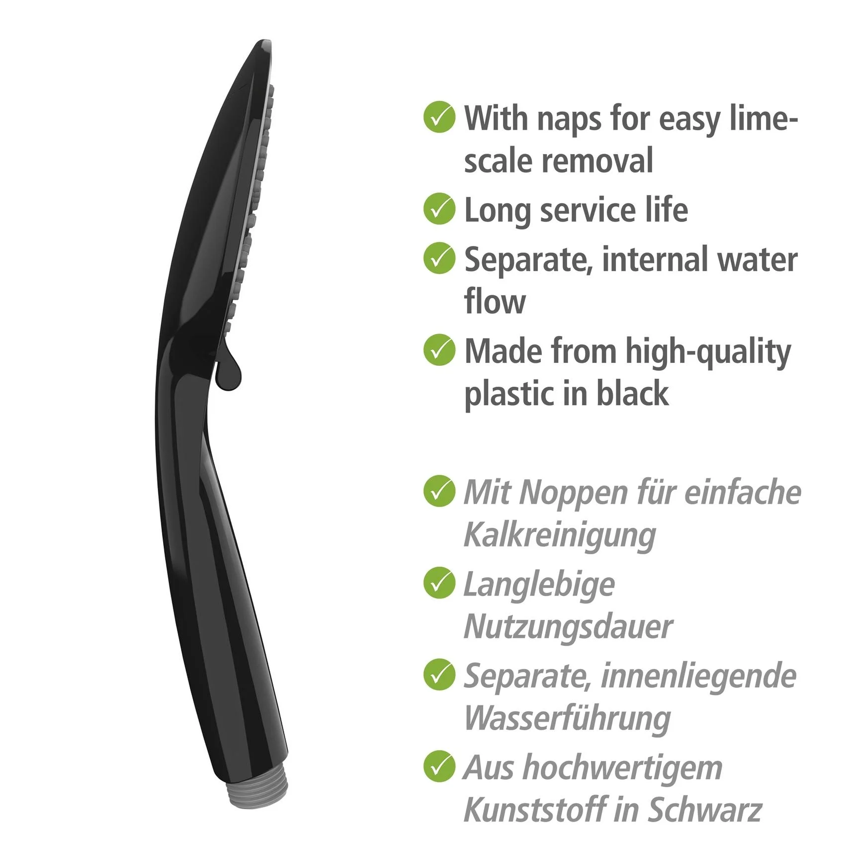 Brauseset Young Schwarz, Länge Stange: 66 cm - 3