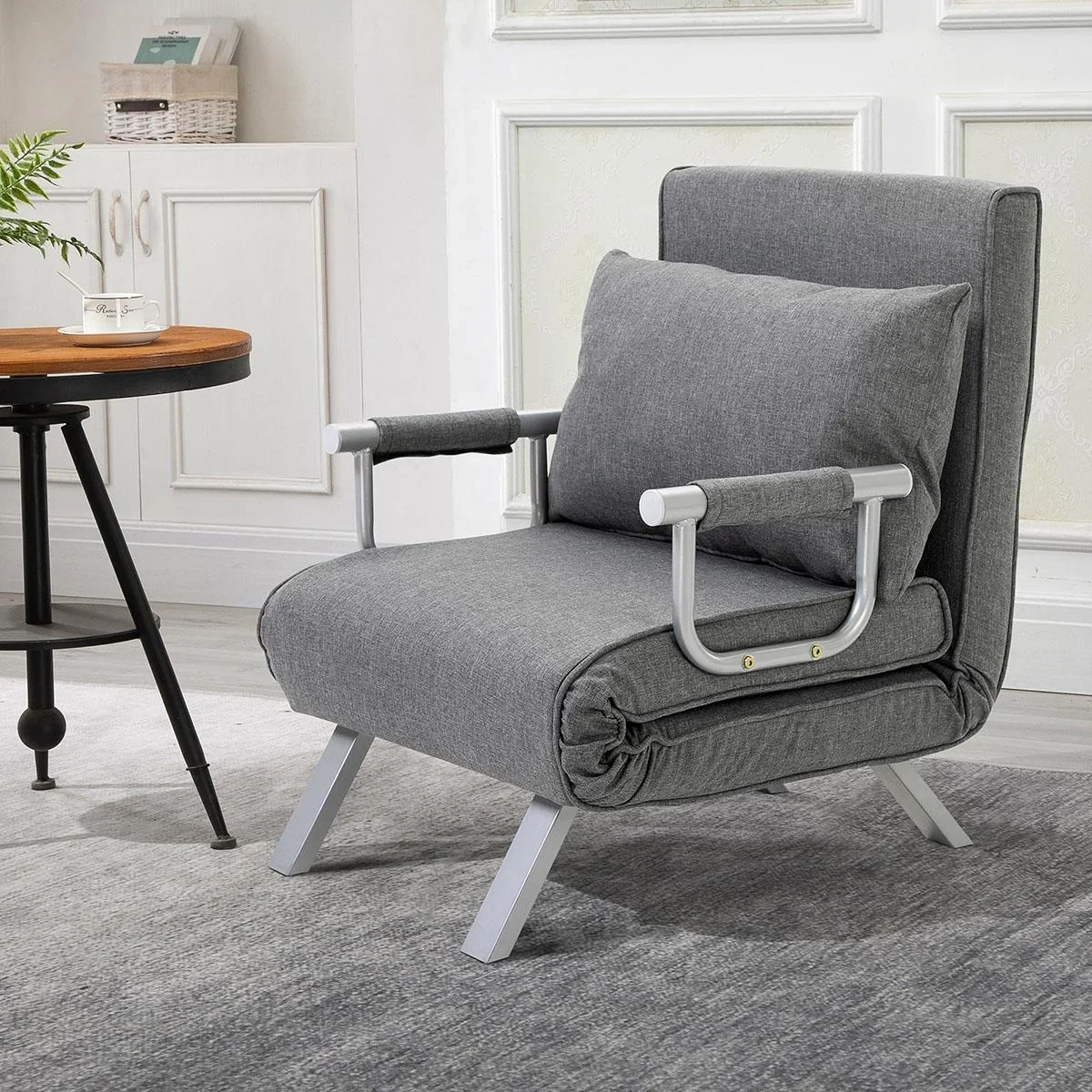 Schlafsofa mit Armlehne 3-in-1 Schlafsessel Gästebett Klappmatratze Klappbett Chaiselongue Multifunktion - 1