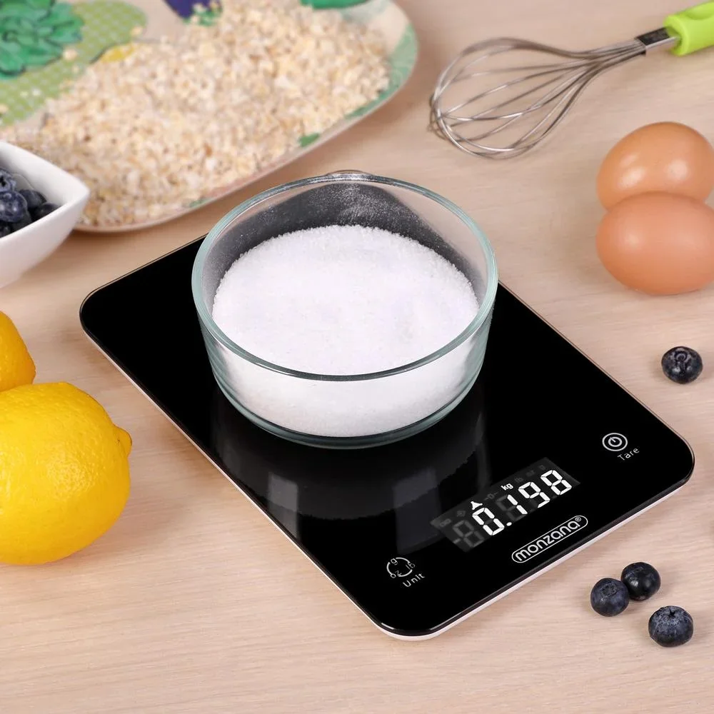 Digitale Küchenwaage schwarzes Glas - 0