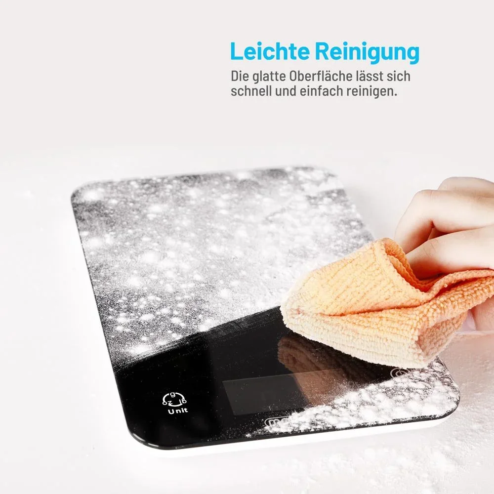 Digitale Küchenwaage schwarzes Glas - 1