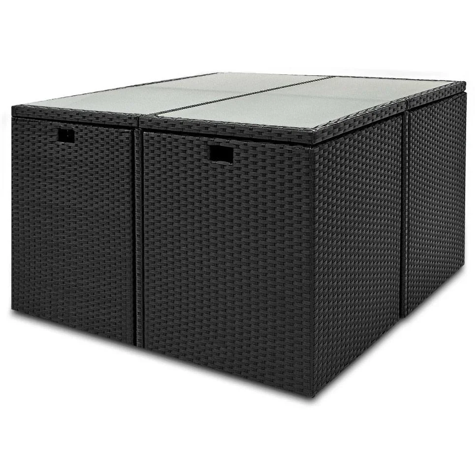 Garten-Set - Lounge-Set 21-tlg. Stühle, Tisch, Kissen, Hocker - 2