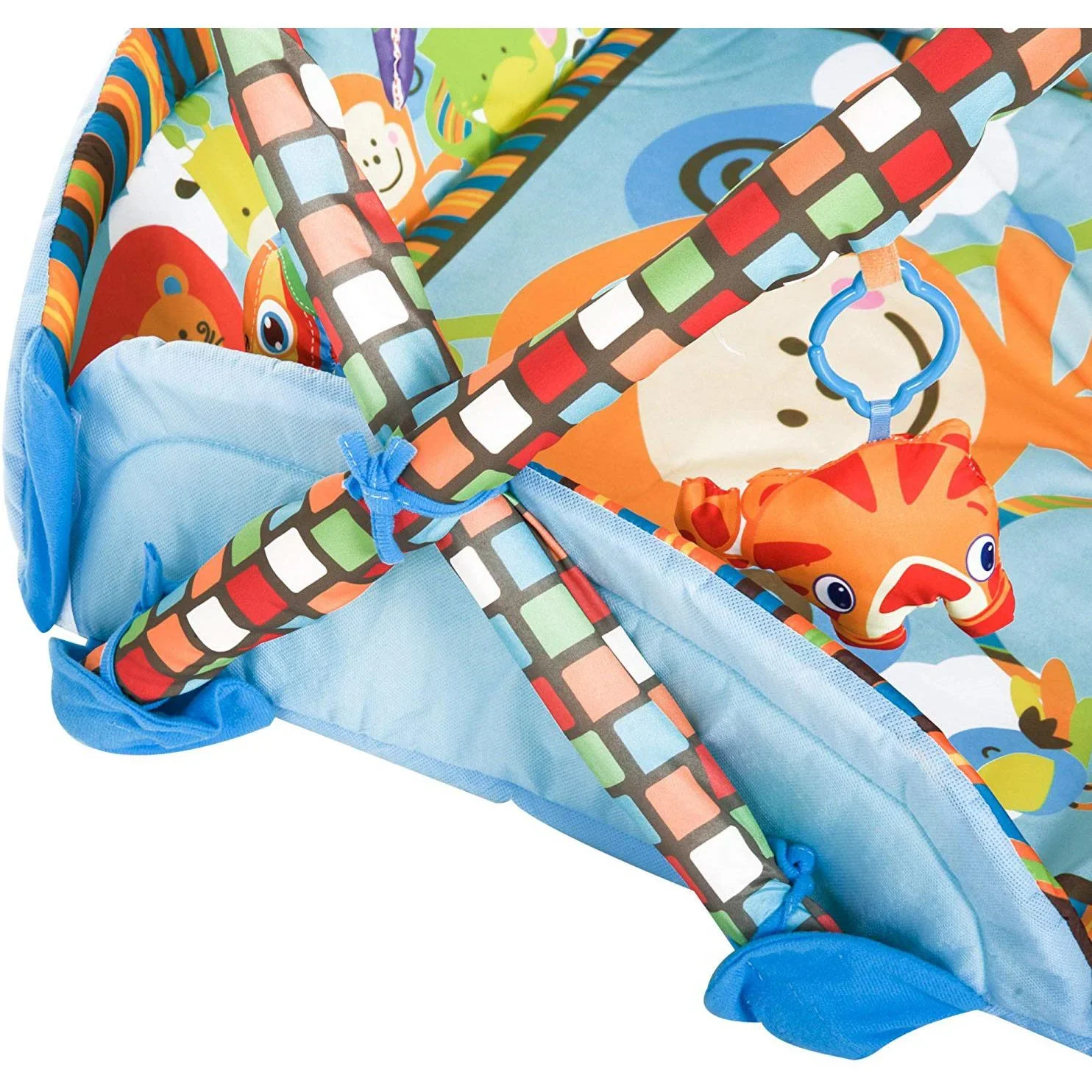 Kinderteppich Tiere Krabbeldecke mit Spielbogen Bunt Affenform - 2