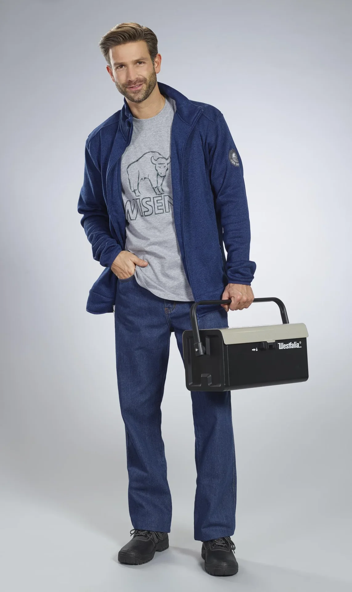 Arbeitsjeans aus strapazierfähigem Denim, Farbe blau, Gr. 48 - 5