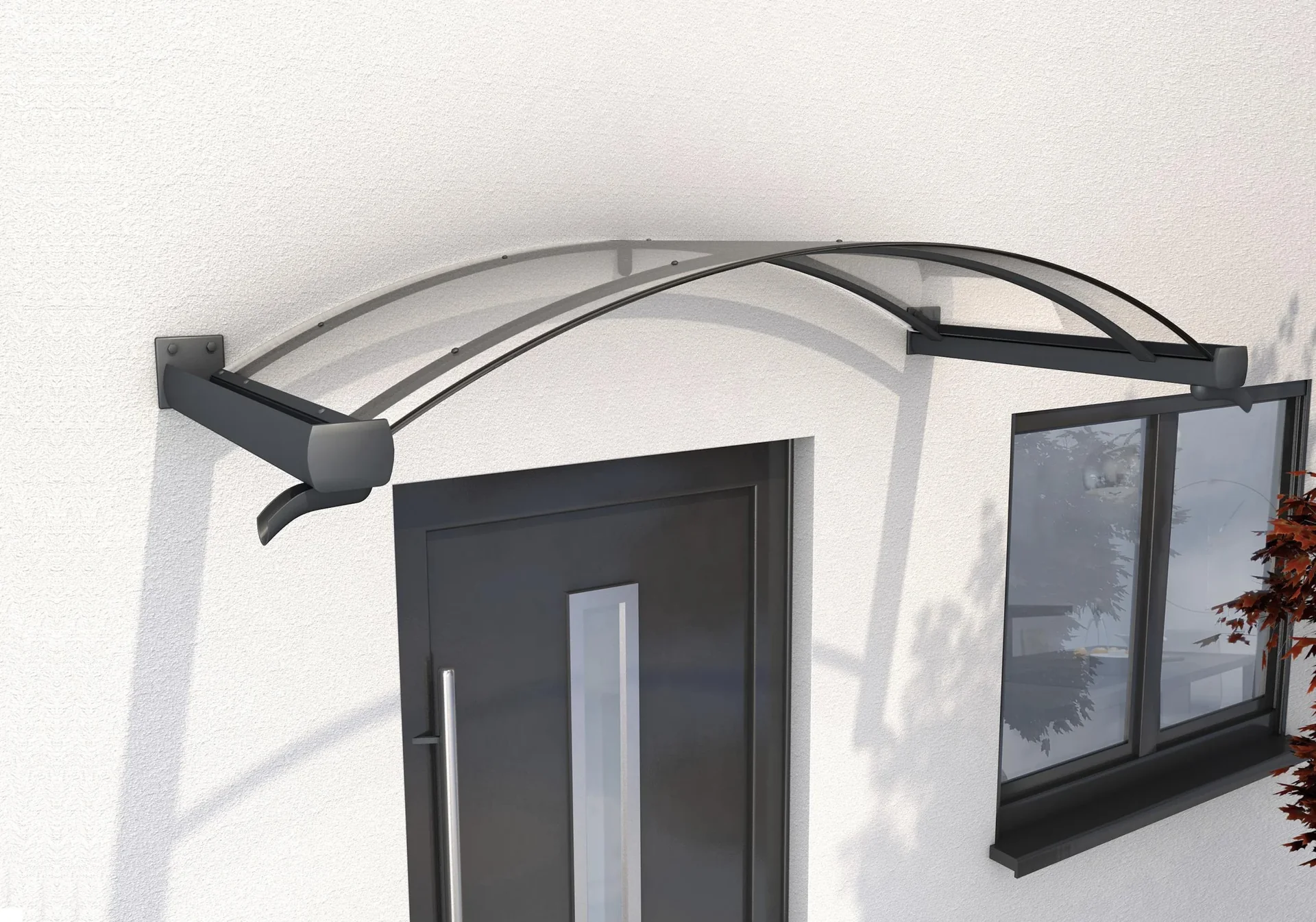Bogenvordach Typ BV/B 200, 200 x 90 x 30 cm, Anthrazit, 4 mm klar - 3