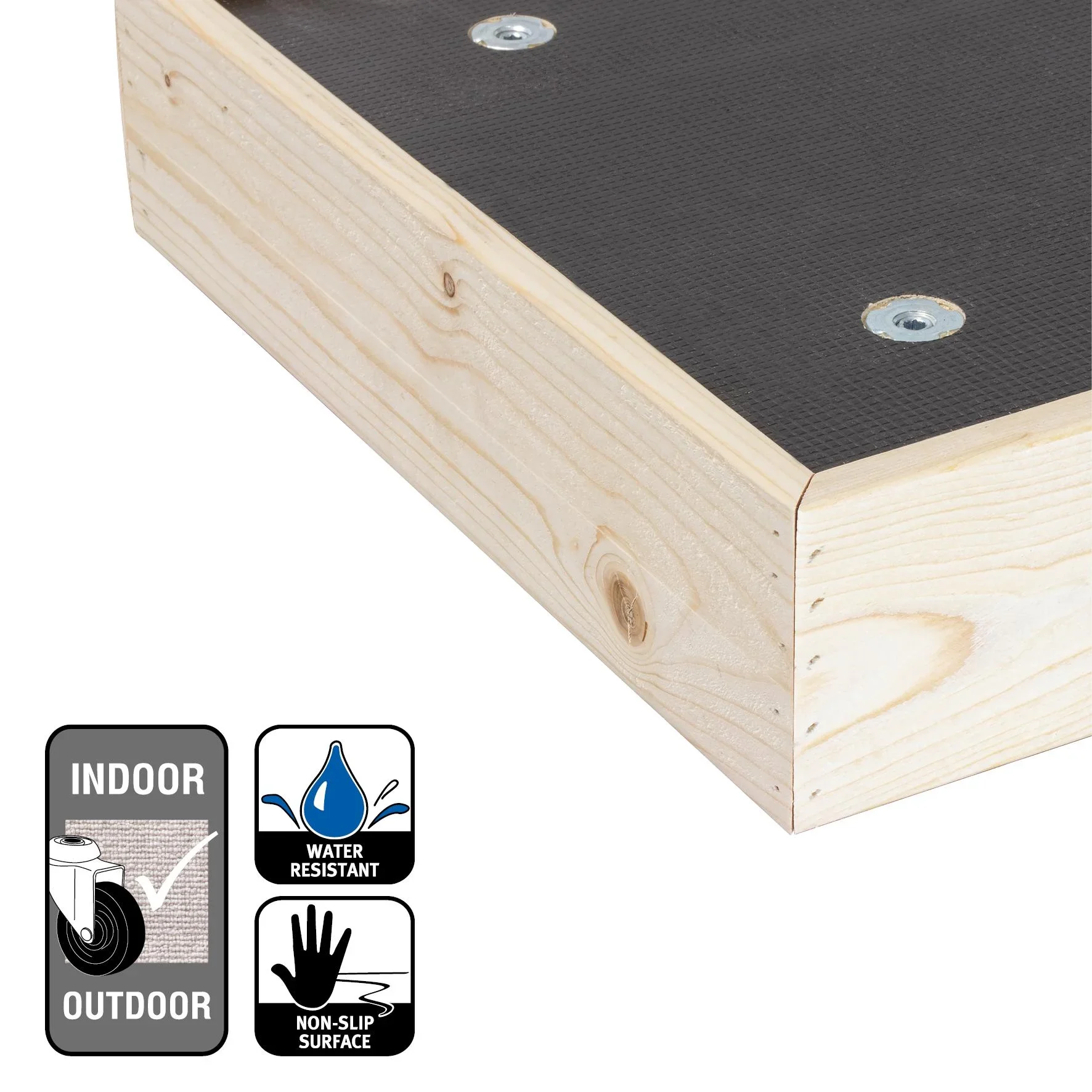 Multi Roller MR 0060, 38 x 38 x 10 cm, harte Rollen Ø 63 mm, Platte Multiplex Maxigrip FSC®, Tragkraft 200 kg - 2