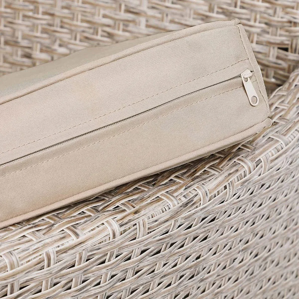 Gartenmöbelset Bali Polyrattan beige stapelbar 9-teilig - 0