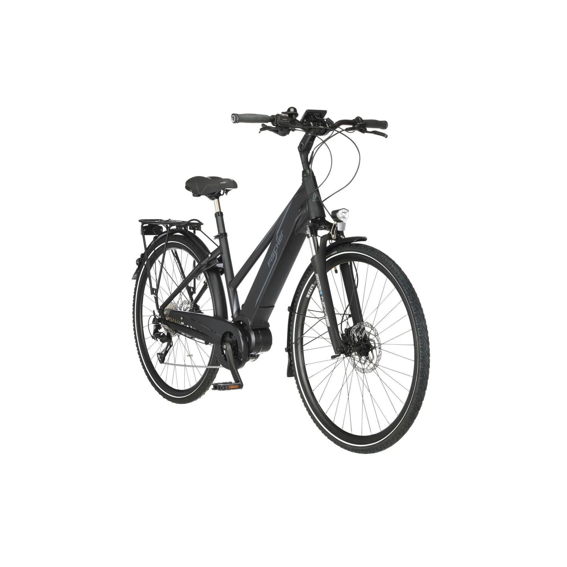 Damen E-Bike Trekking, 28 Zoll, Rahmengröße 44 cm, 9-Gang Kettenschaltung, schwarz matt, VIATOR 4.1i - 6