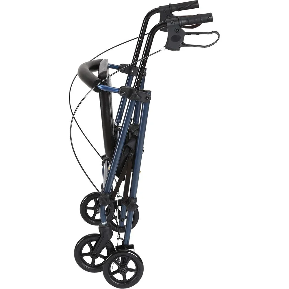 Rollator Gehhilfe Laufhilfe für Senioren höhenverstellbar faltbar Stahl Schwarz - 0
