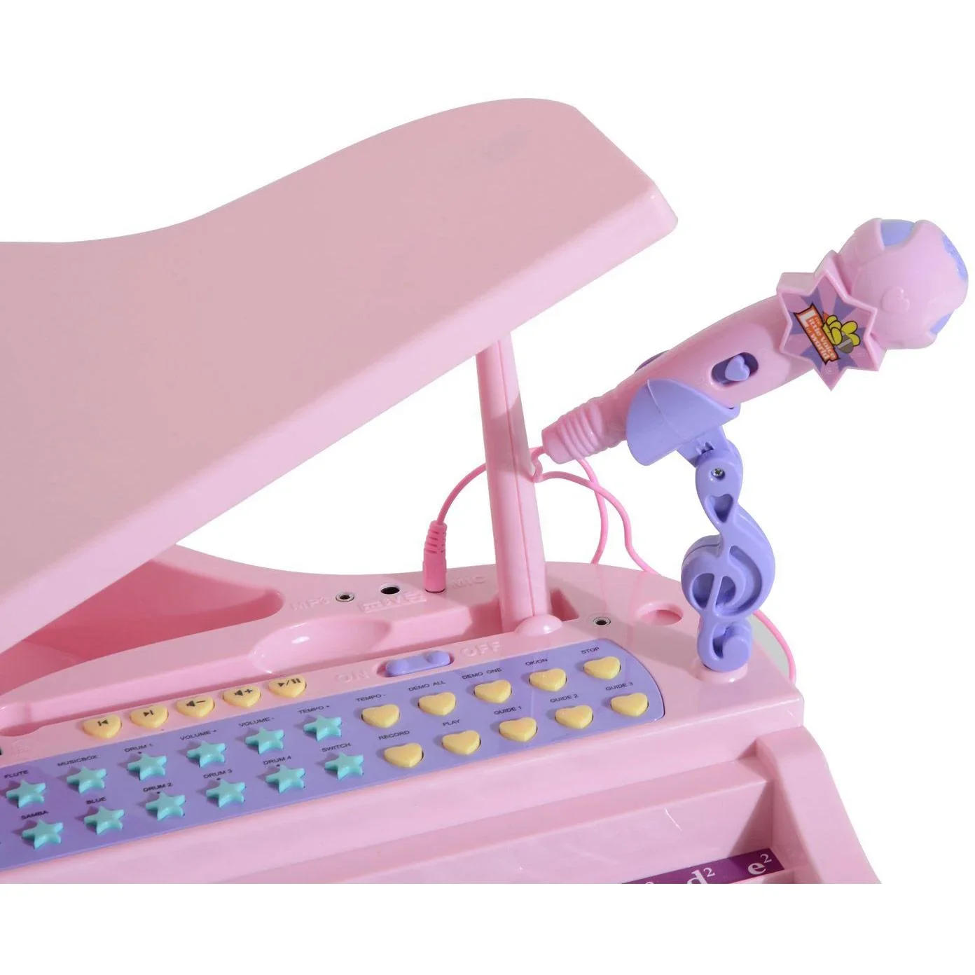 Kinderklavier Musikinstrument MP3 USB inkl. Hocker 37 Tasten rosa - 4