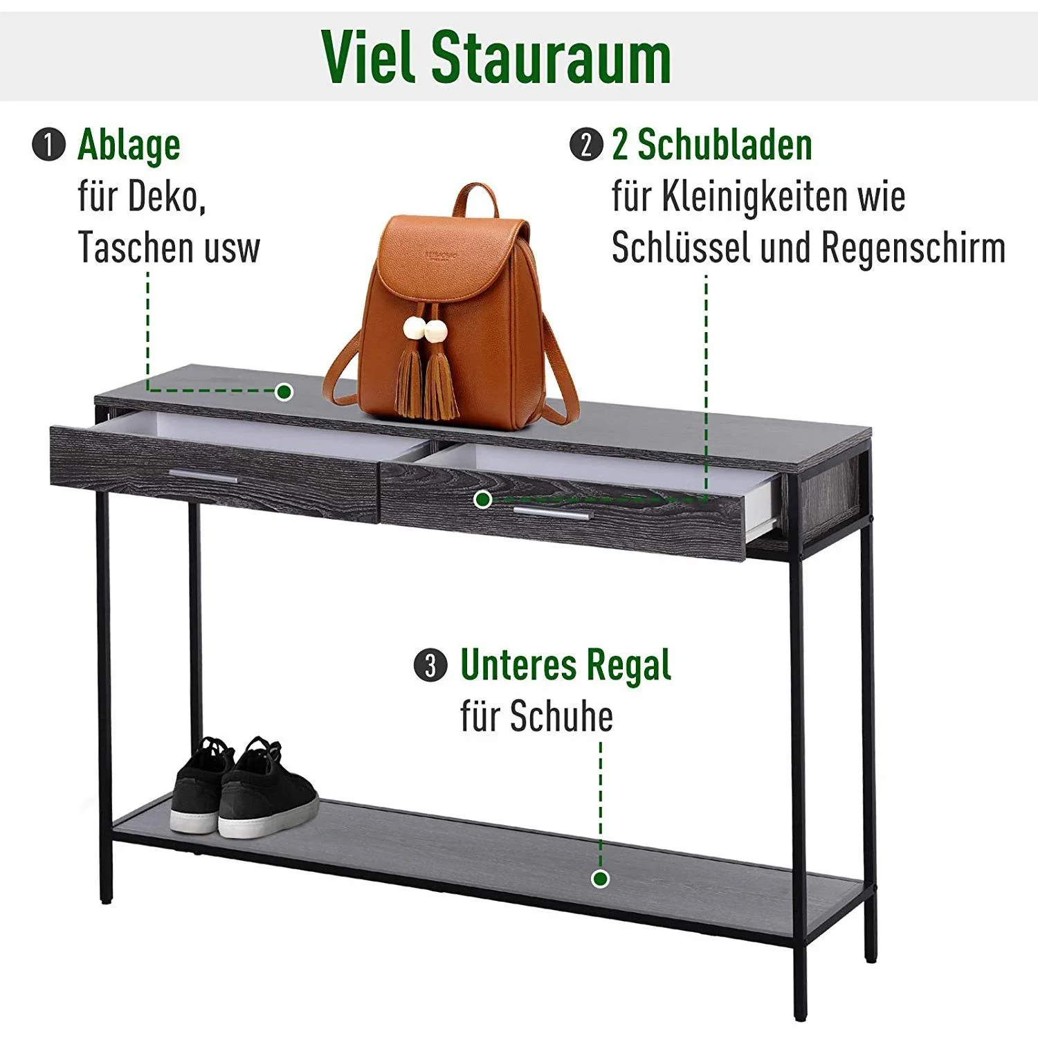 Konsolentisch mit 2 Schubladen - 6