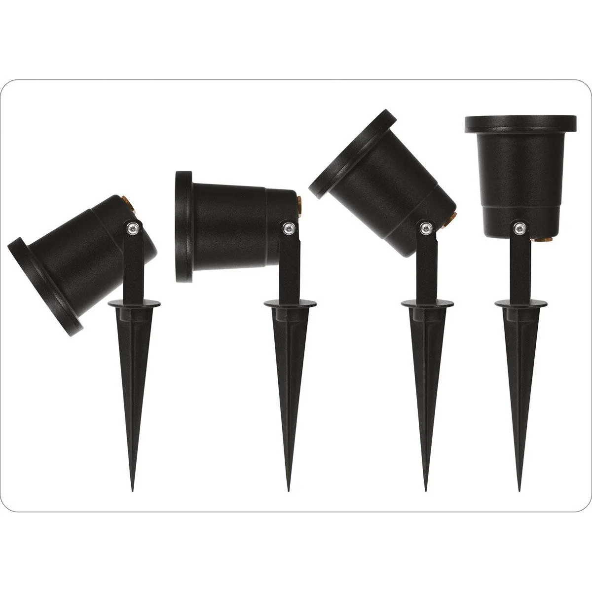 Gartenstrahler GU10 - 2 Stück - IP54 - Schwarz - 35W - Schwenkbarer Kopf - 1