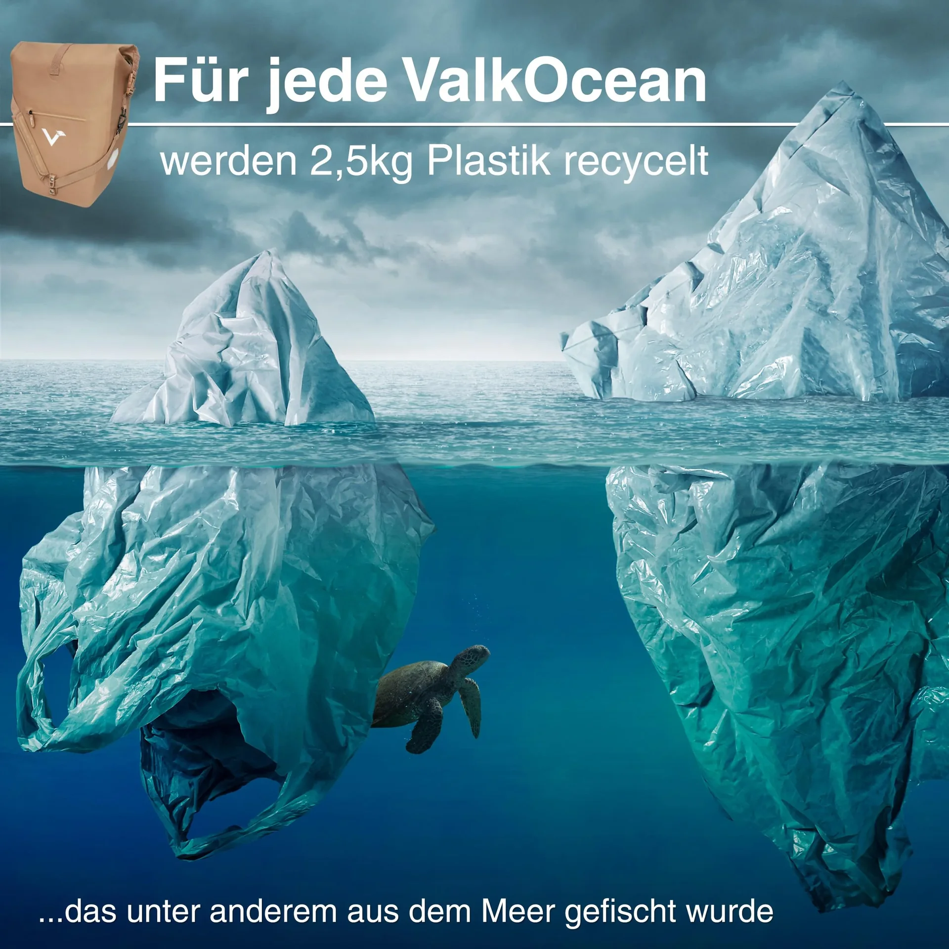 ValkOcean Gepäckträgertasche, Beige - 3