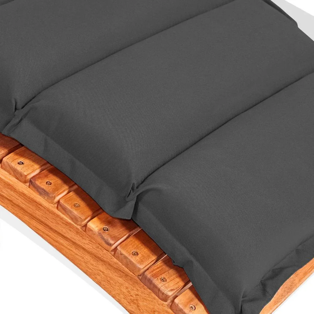 Gartenkissen für Liegestuhl - mit abnehmbarem Kissen - Anthrazit - 183x56x7cm - 3