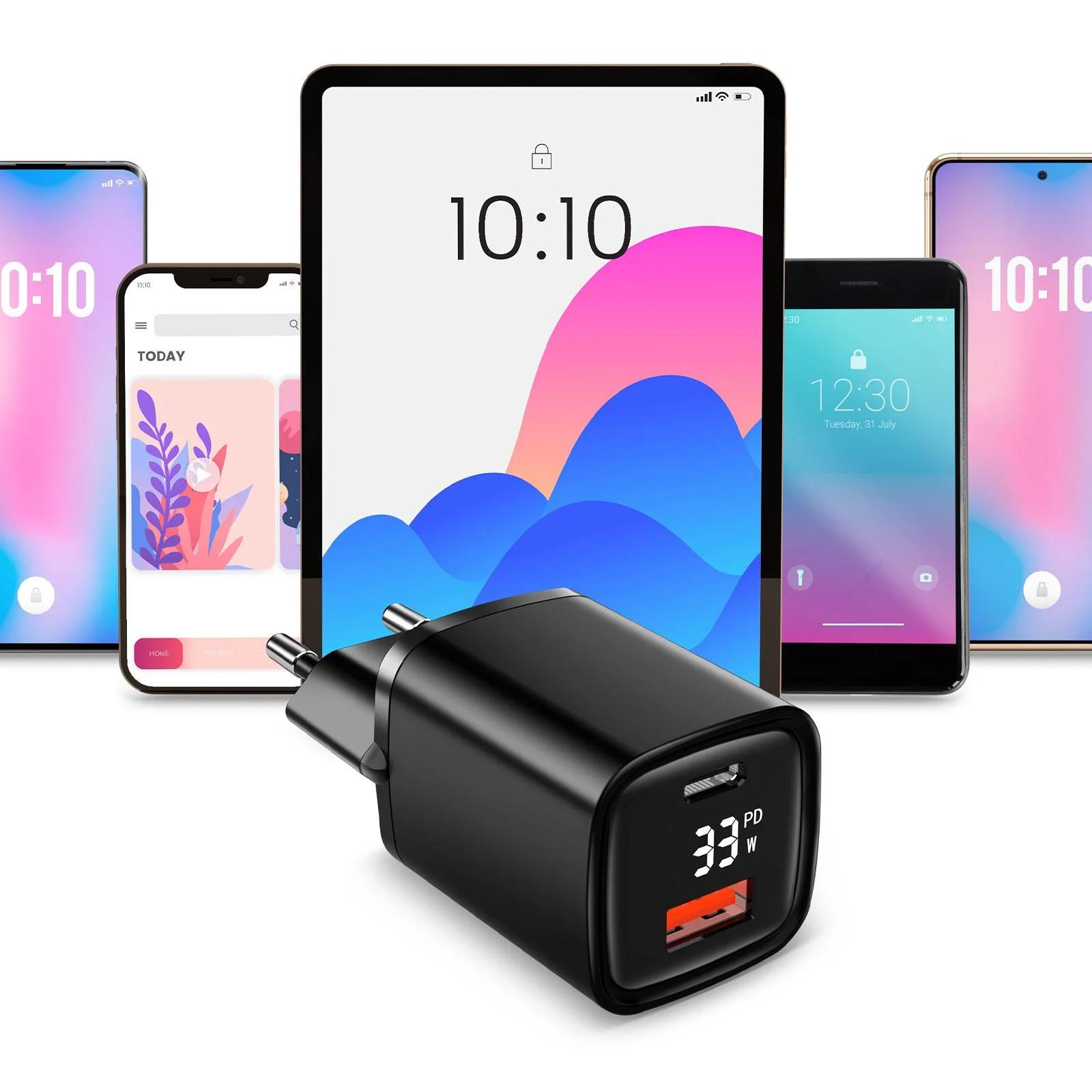 Dual USB Ladegerät mit USB-C / A Port mit Schnellladefunktion, 33 Watt PowerDevice - 4
