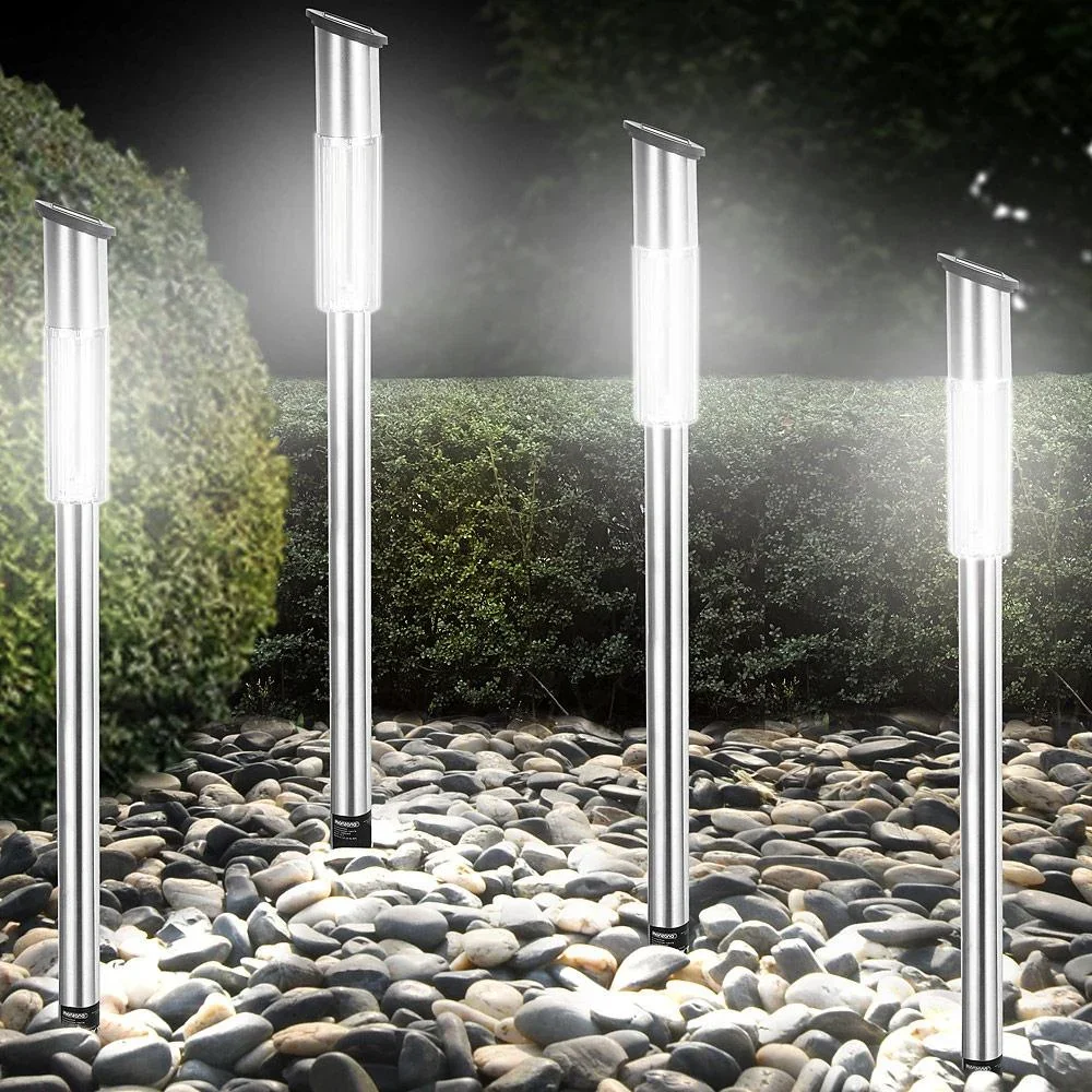 LED Solarlampe 4er Set - Wegbeleuchtung - Gartenbeleuchtung - mit Dämmerungssensor - 1