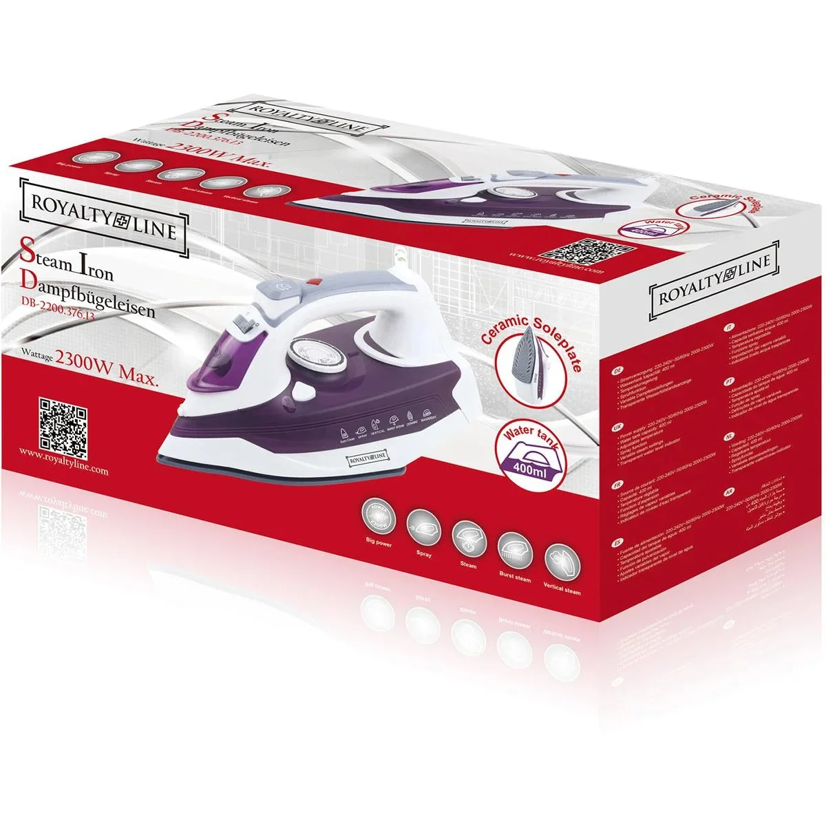 Dampfbügeleisen - Keramiksohle - 2300W - Violett - 0