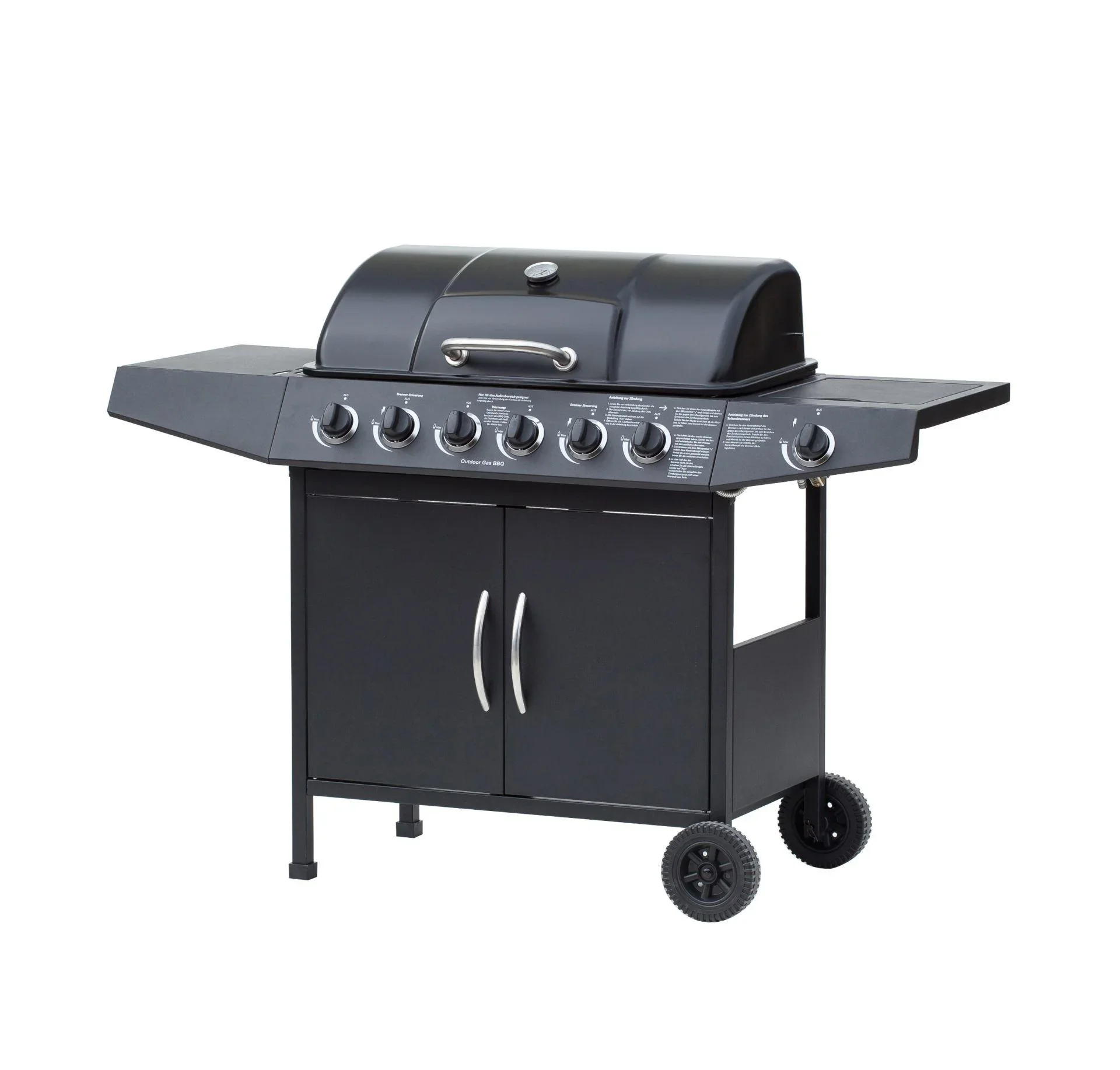 Gasgrill "Dayton" 6 Hauptbrenner + 1 Seitenbrenner, schwarz - 3