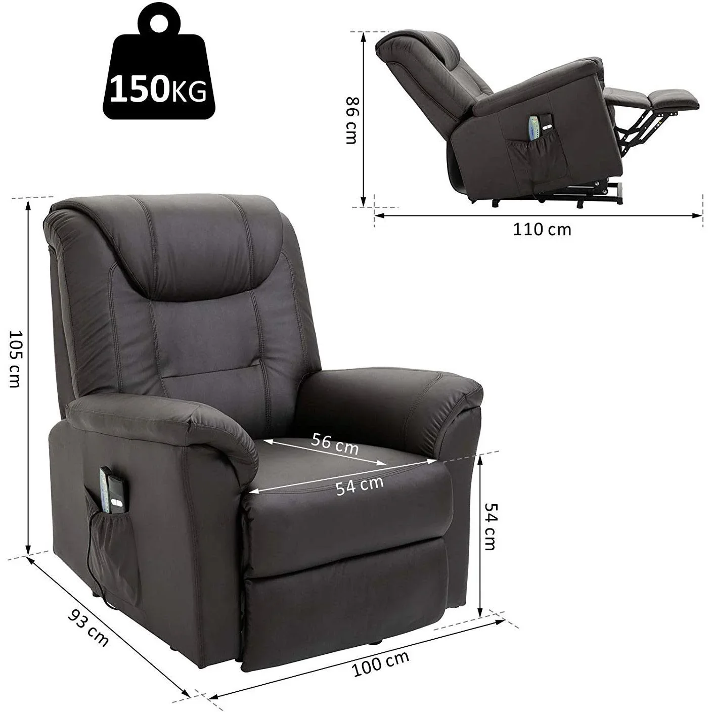 Massagesessel mit Wärmefunktion und Aufstehhilfe - 7