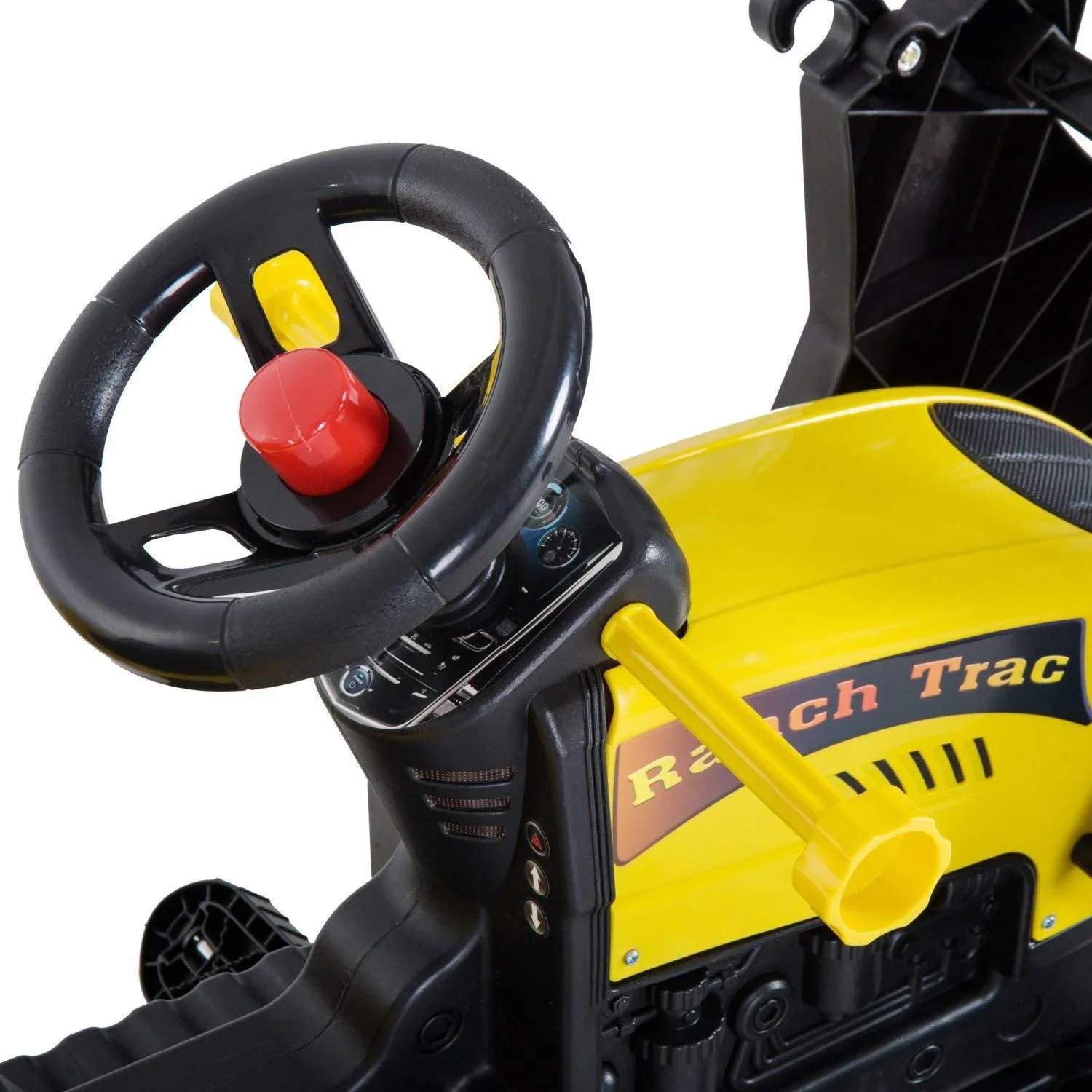 Tretauto Traktor mit Fontlader und Anhänger ab 3 Jahre Schwarz+Gelb - 3