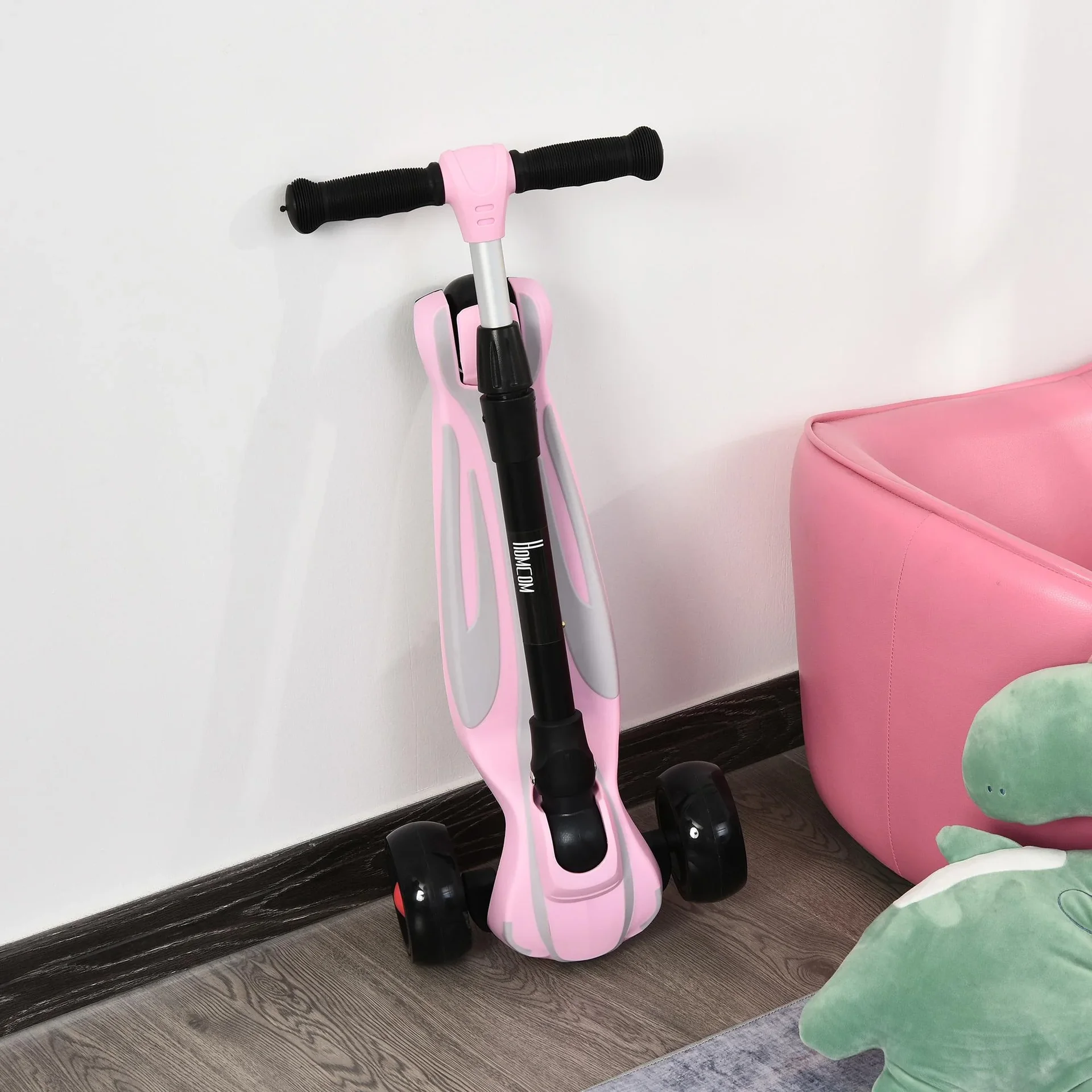 Mädchenroller mit einstellbarer Höhe, rosa - 0