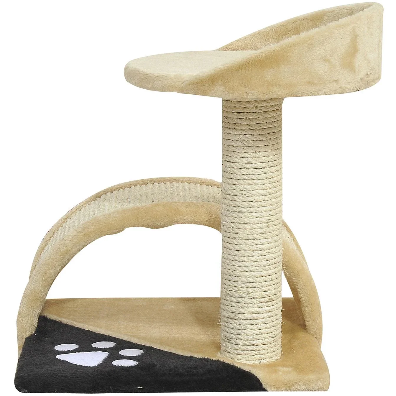 Katzenbaum mit beigem Plüsch 36 cm x 36 cm x 44 cm - 1