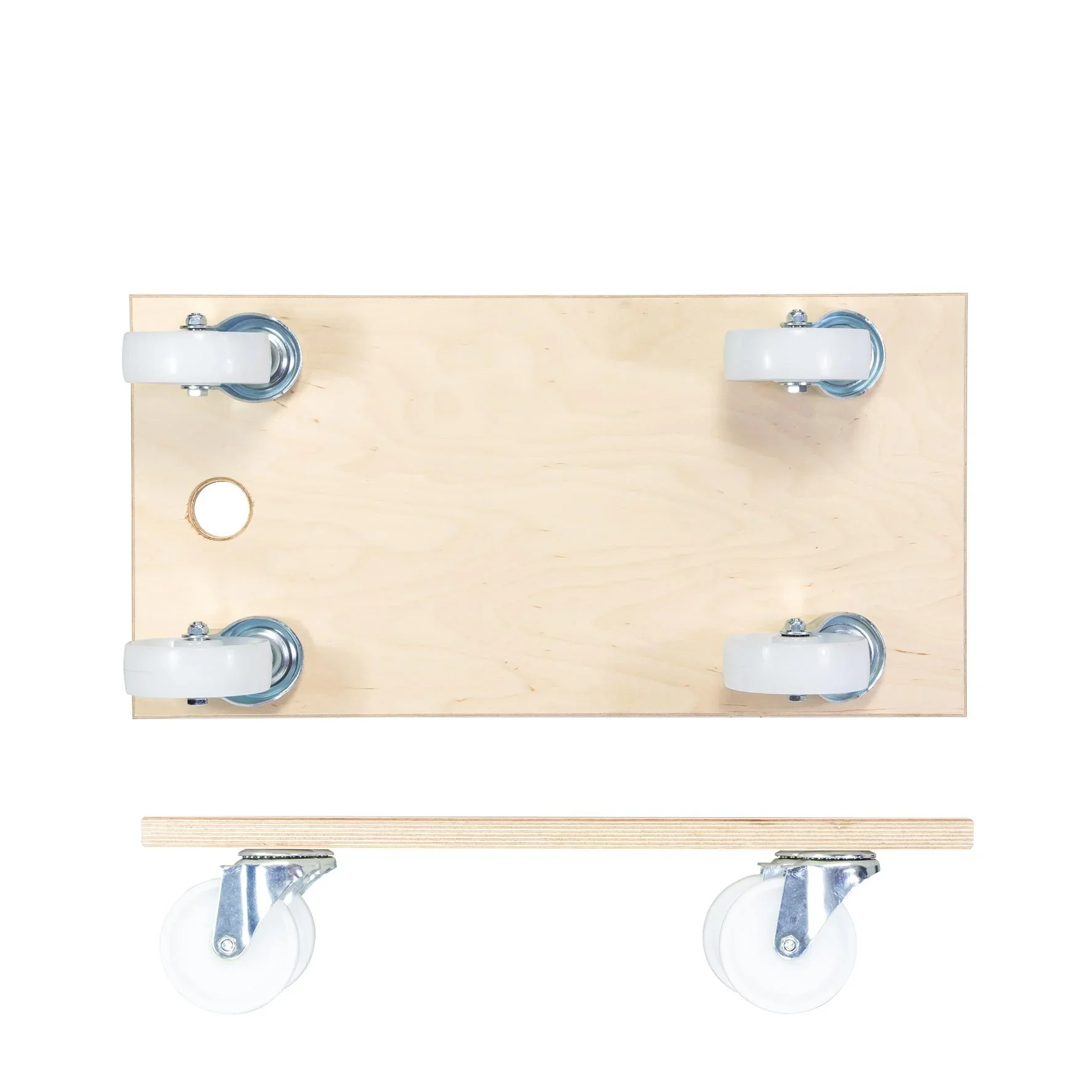 Transporthilfe MM 1127, 59 x 30 x 14,5 cm, harte Rollen Ø 100 mm, Rollenlager, Multiplex Birke FSC®, Tragkraft 500 kg - 2