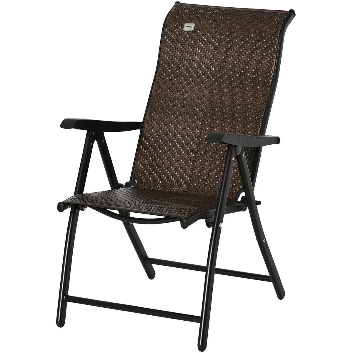 Rattan Gartenstuhl klappbar braun - 1