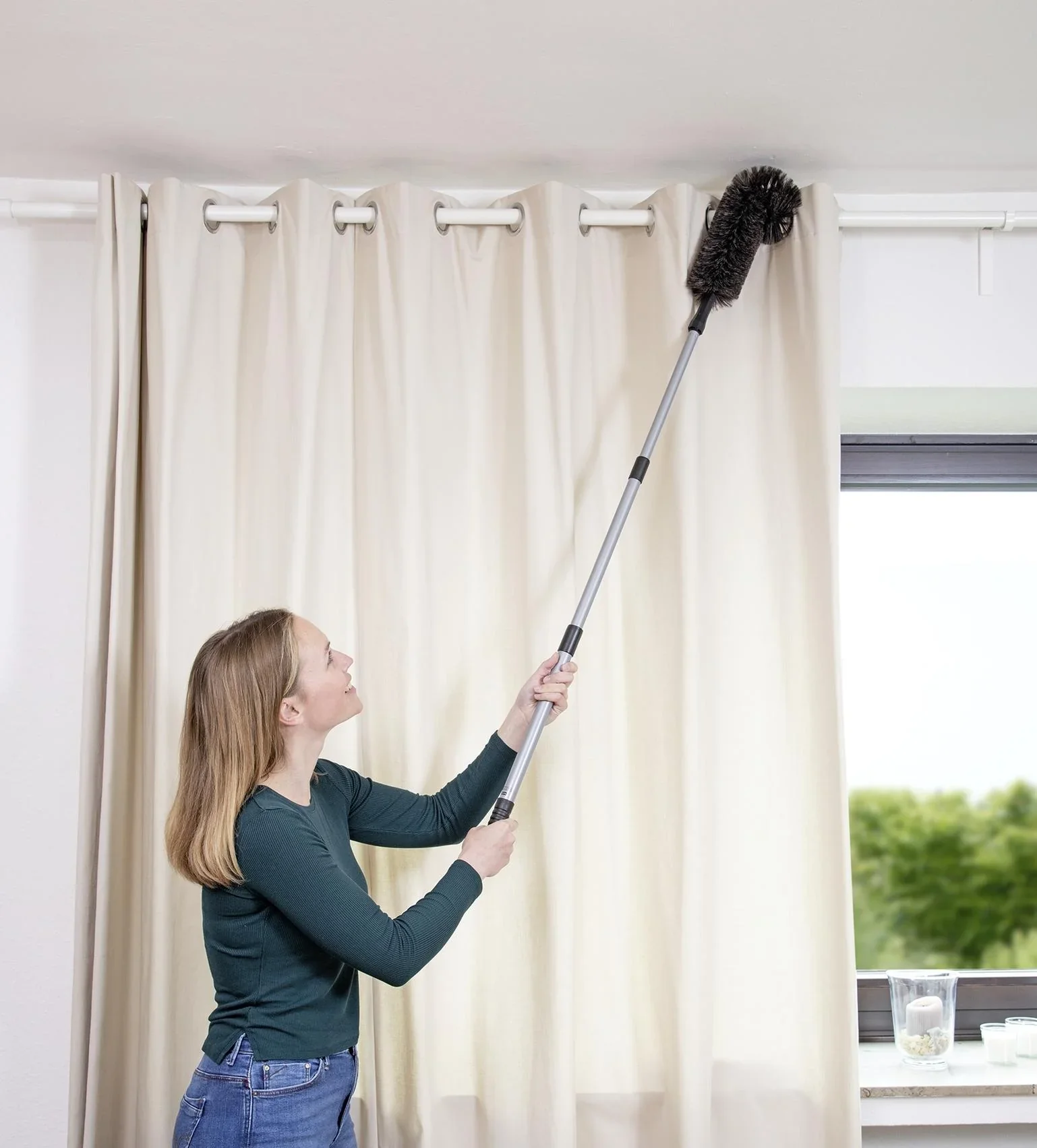 Ziegenhaar-Staubbesen mit Teleskopstiel - 1