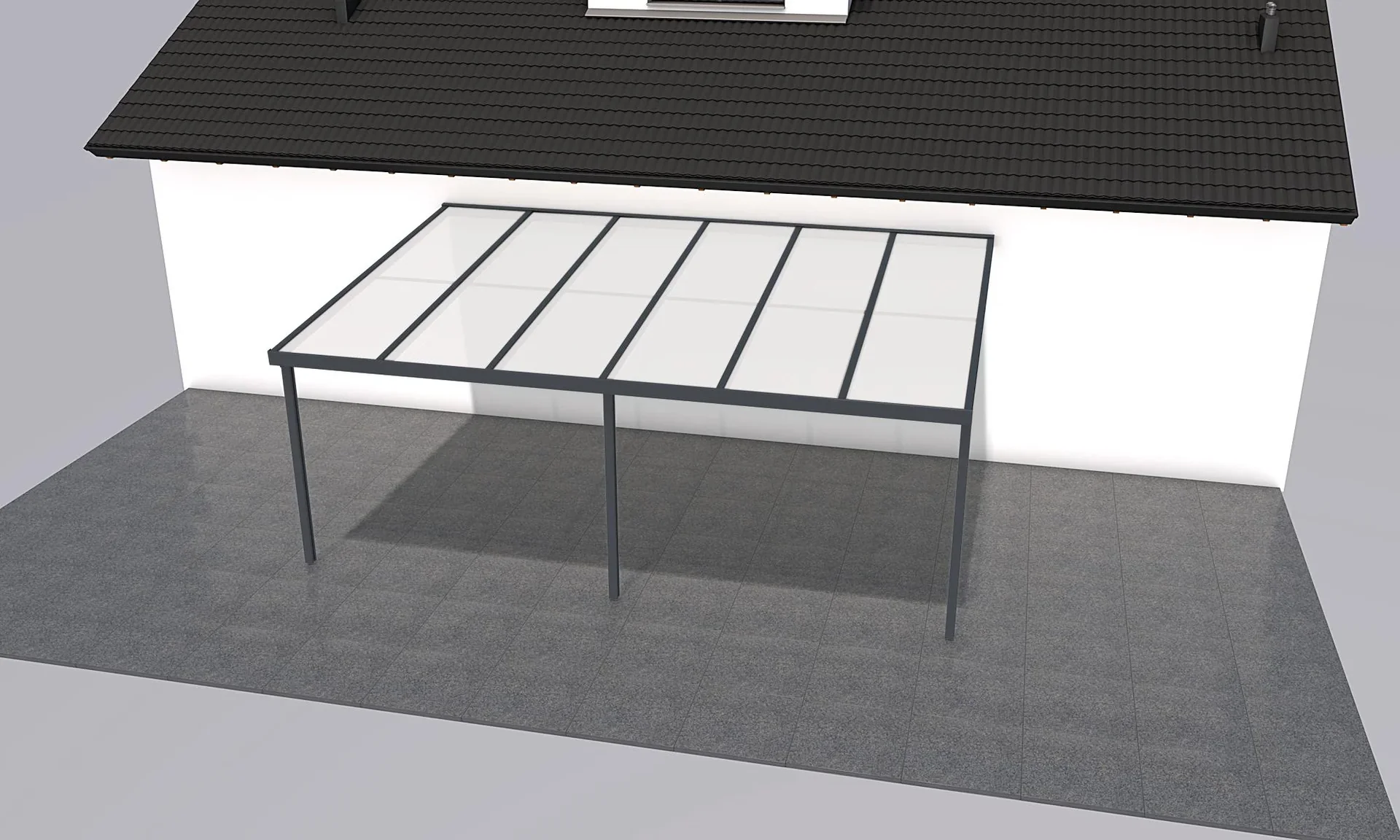 Terrassendach Premium, anthrazit, 6110 x 4060 mm - Klima blue - 0