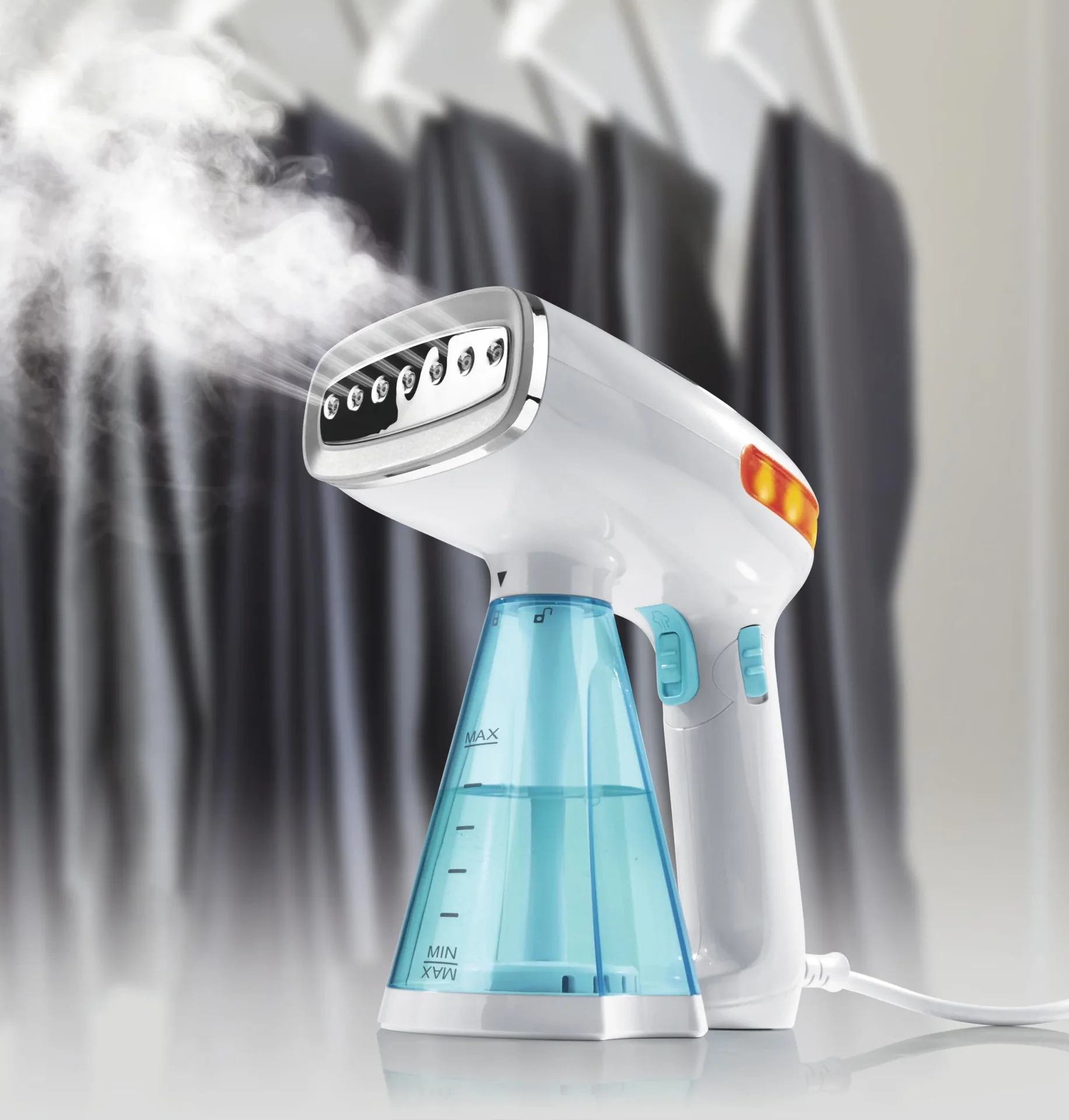 Dampfglätter, faltbar, Türkis/ Weiß, 1200 Watt - 2