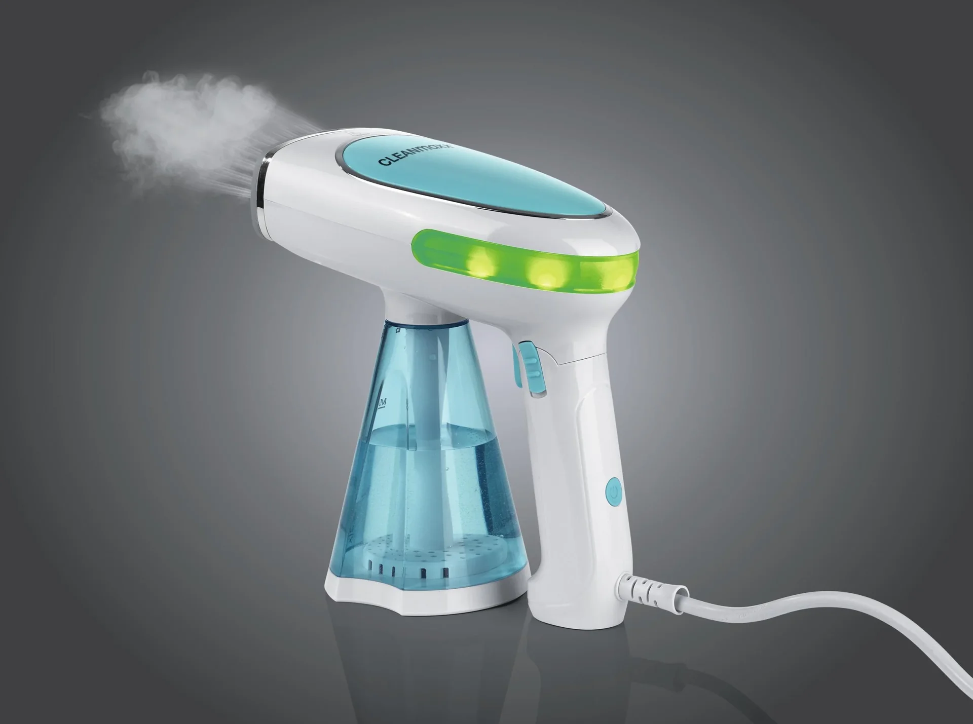 Dampfglätter, faltbar, Türkis/ Weiß, 1200 Watt - 3