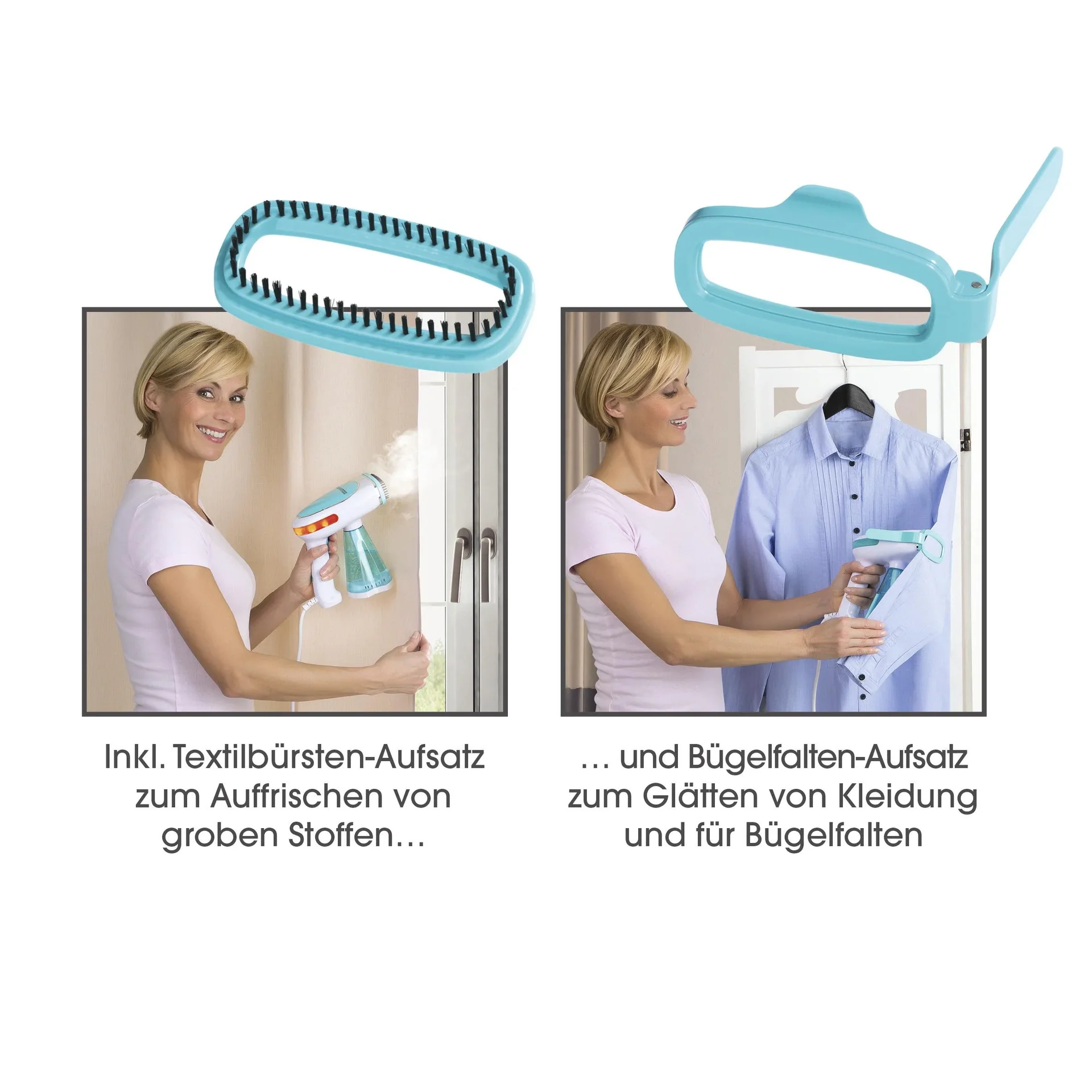 Dampfglätter, faltbar, Türkis/ Weiß, 1200 Watt - 10