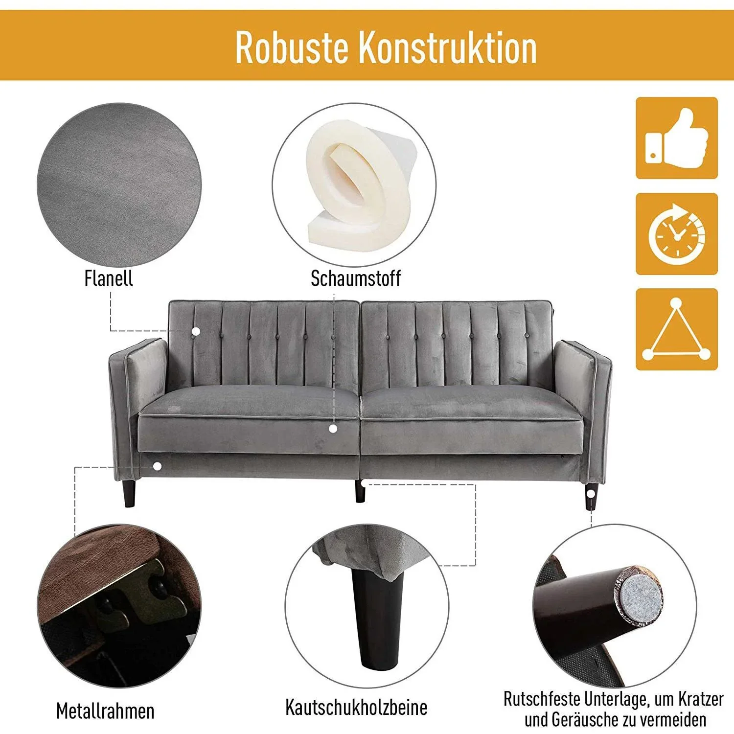 Polstersofa mit Schlaffunktion - 5