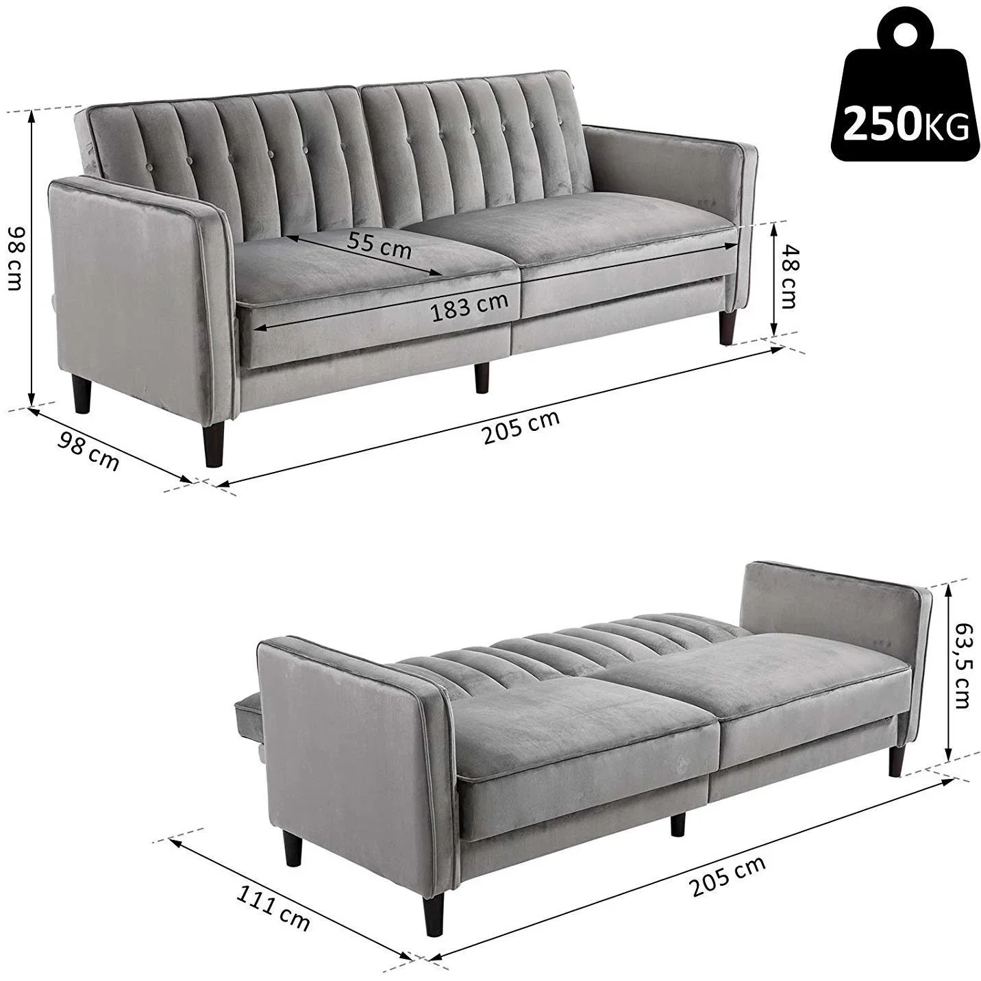 Polstersofa mit Schlaffunktion - 6