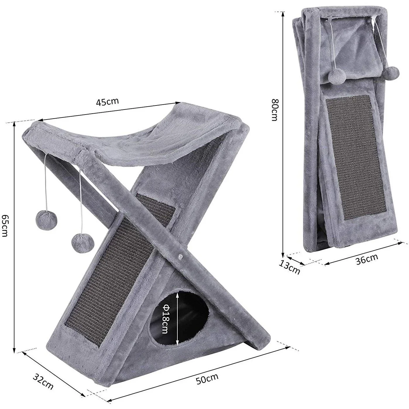 Katzenturm mit Höhle und Hängematte - 1