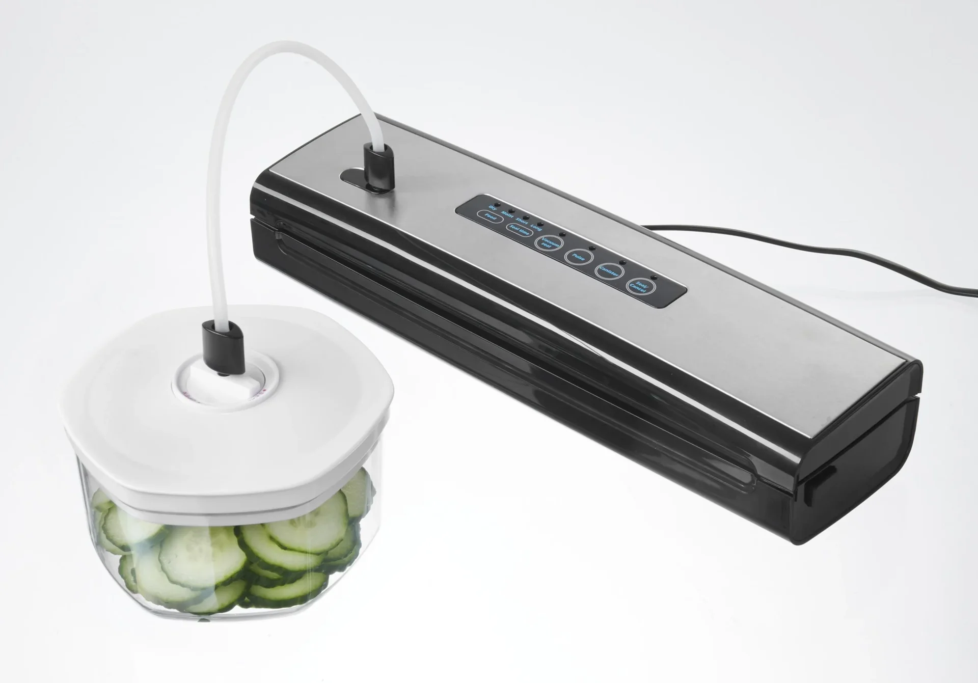 Edelstahl Kompakt-Vakuumierer, 130 Watt inklusive Etiketten, 100 Stück - 0