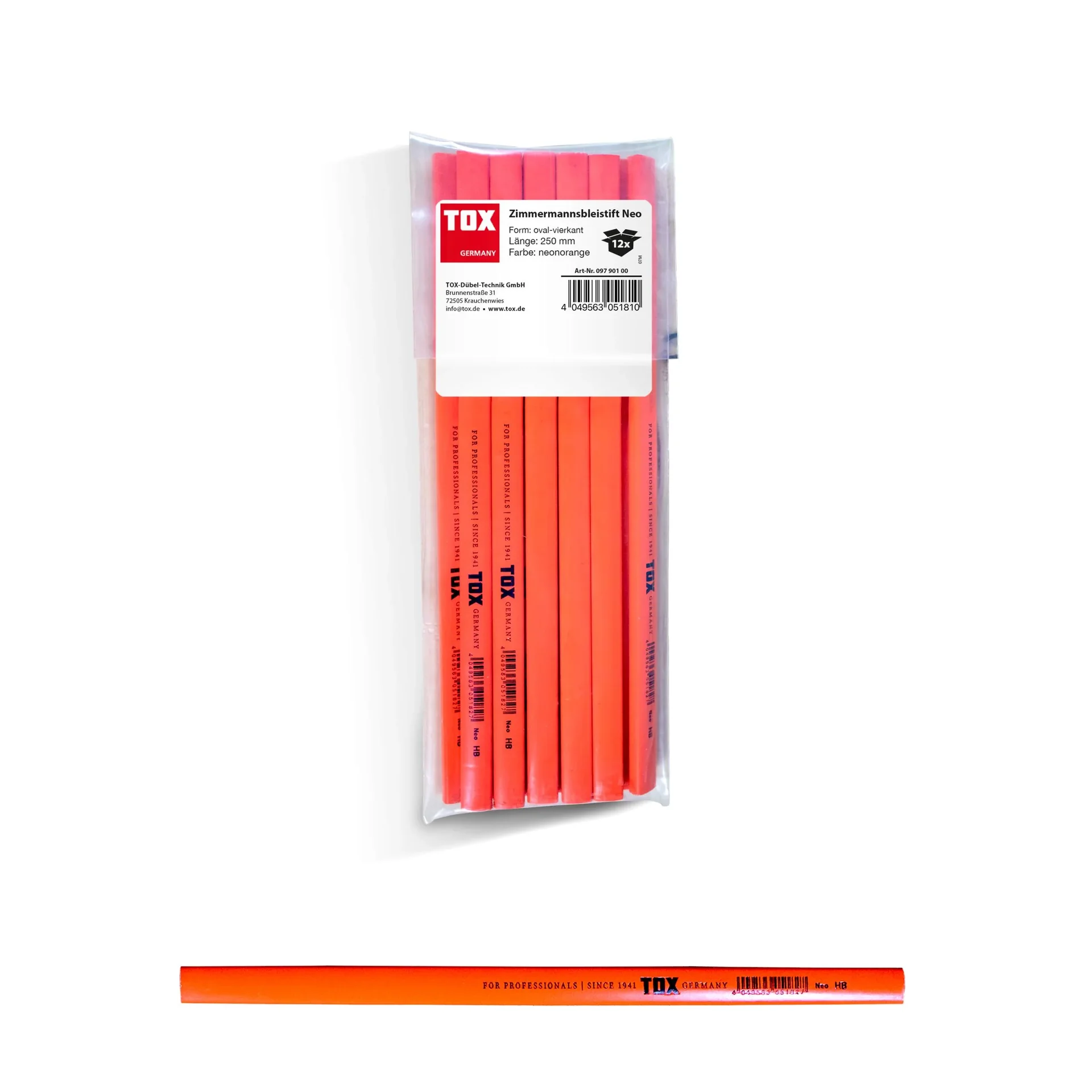 Zimmermanns-Bleistift Neo neonorange, 12 Stück - 2