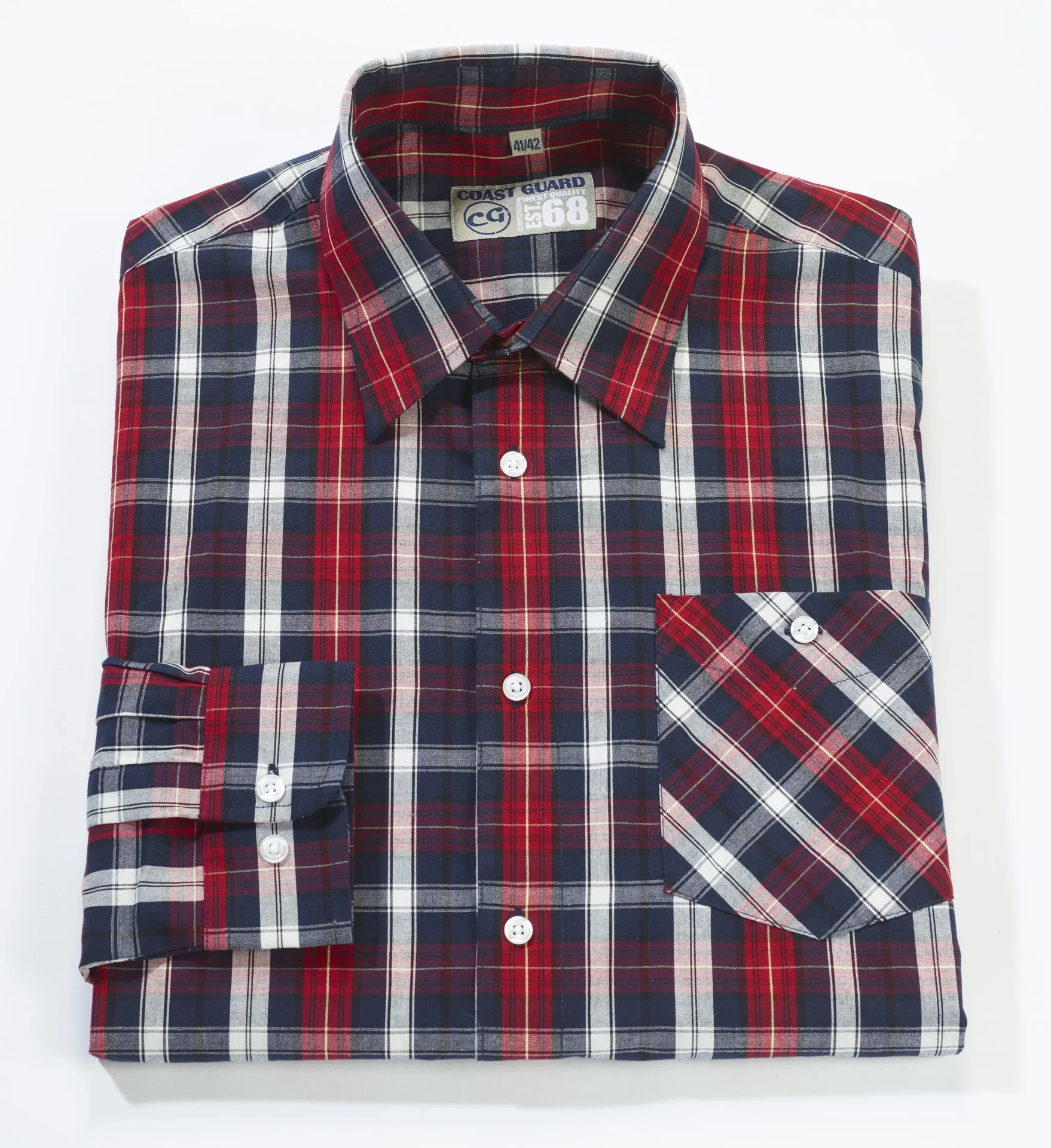 Freizeithemd, rot/blau kariert, Gr.39/40 - 2