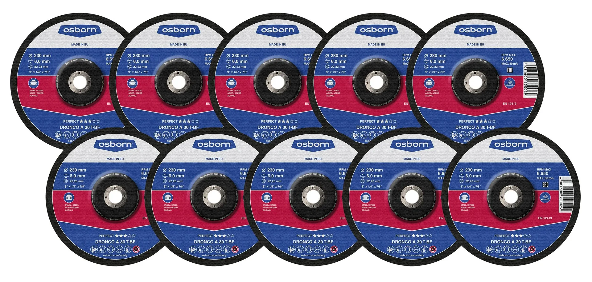 Schruppscheiben "perfect line" 230 x 6,0 x 22,23 mm, 10 Stück - 0