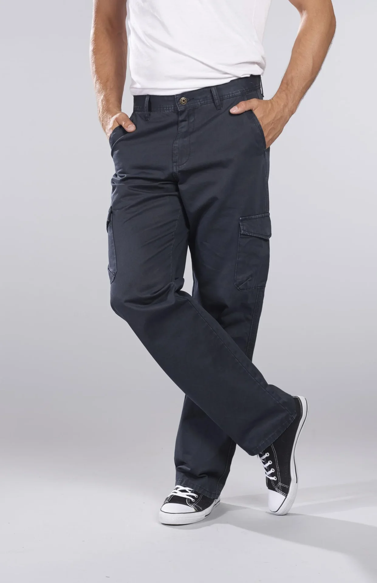 Cargohose aus Baumwolltwill, Farbe blau/grau, Gr.48 - 1