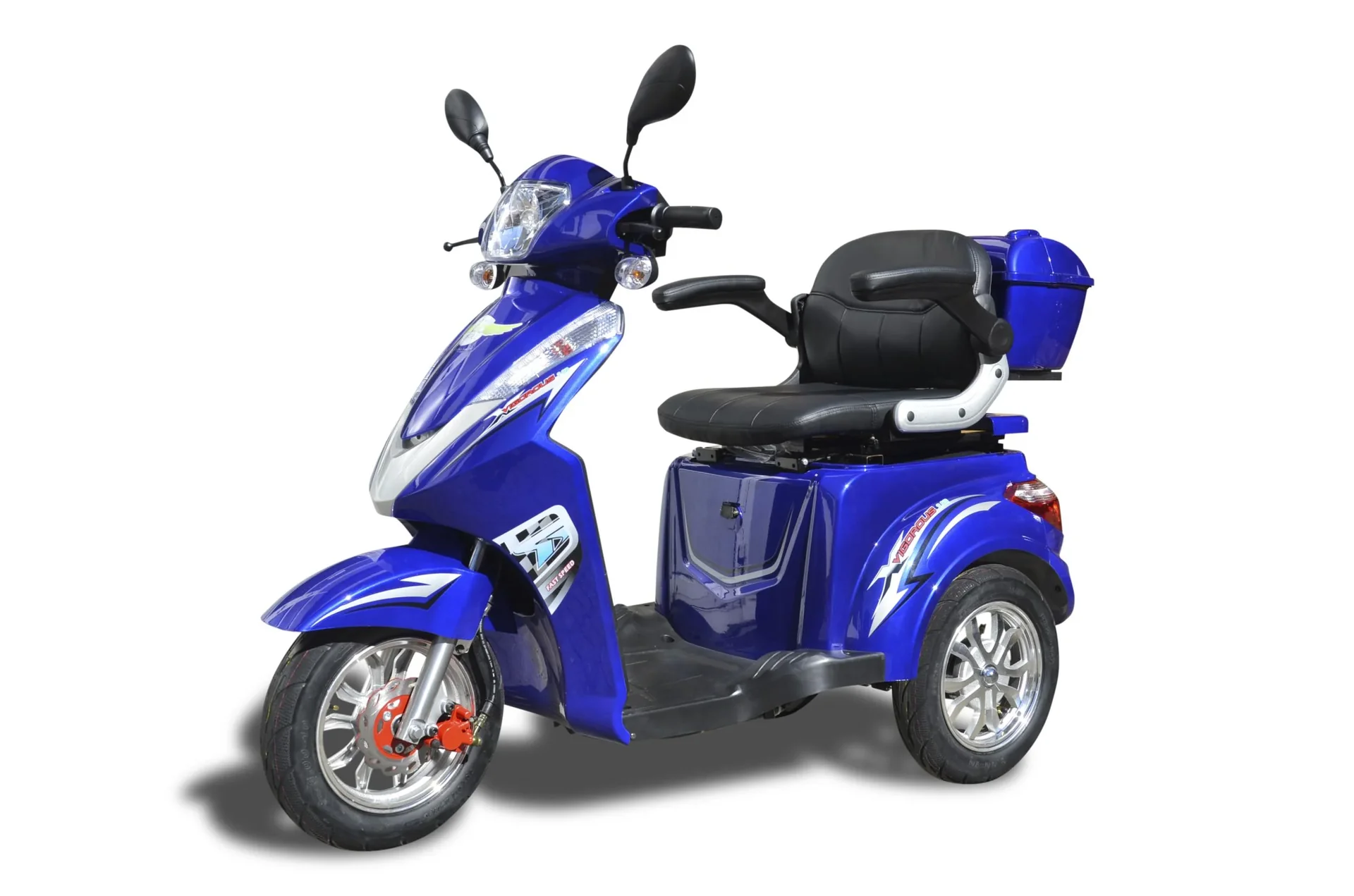 Elektro Dreirad blau - herausnehmbarer Li-Io Akku 30 Ah - 25 km/h - Seniorenmobil - 0