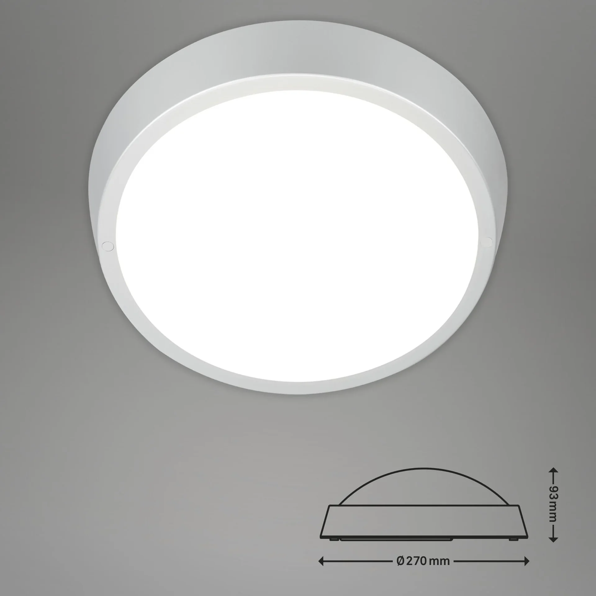 HAGEN LED Außenleuchte, Wand- und Deckenleuchte, silberfarben, IP44, 24 Watt, 2.160 lm, 4.000 K - 0