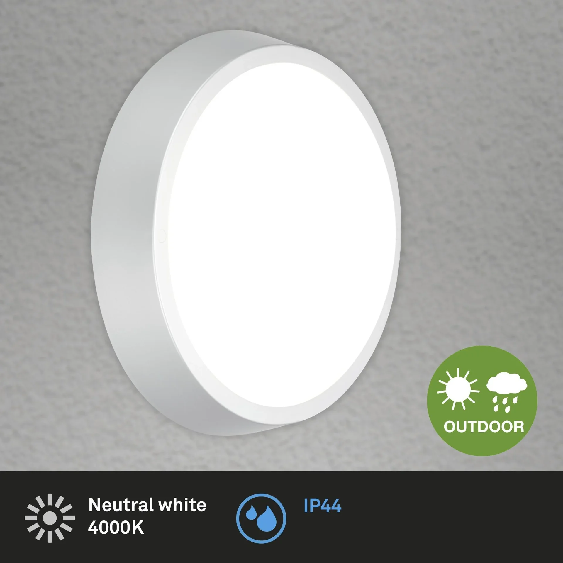 HAGEN LED Außenleuchte, Wand- und Deckenleuchte, silberfarben, IP44, 24 Watt, 2.160 lm, 4.000 K - 1