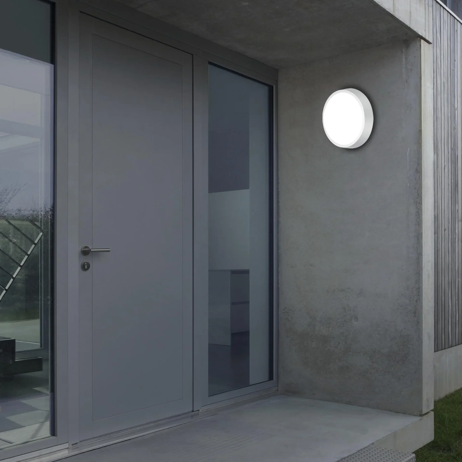 HAGEN LED Außenleuchte, Wand- und Deckenleuchte, silberfarben, IP44, 24 Watt, 2.160 lm, 4.000 K - 2