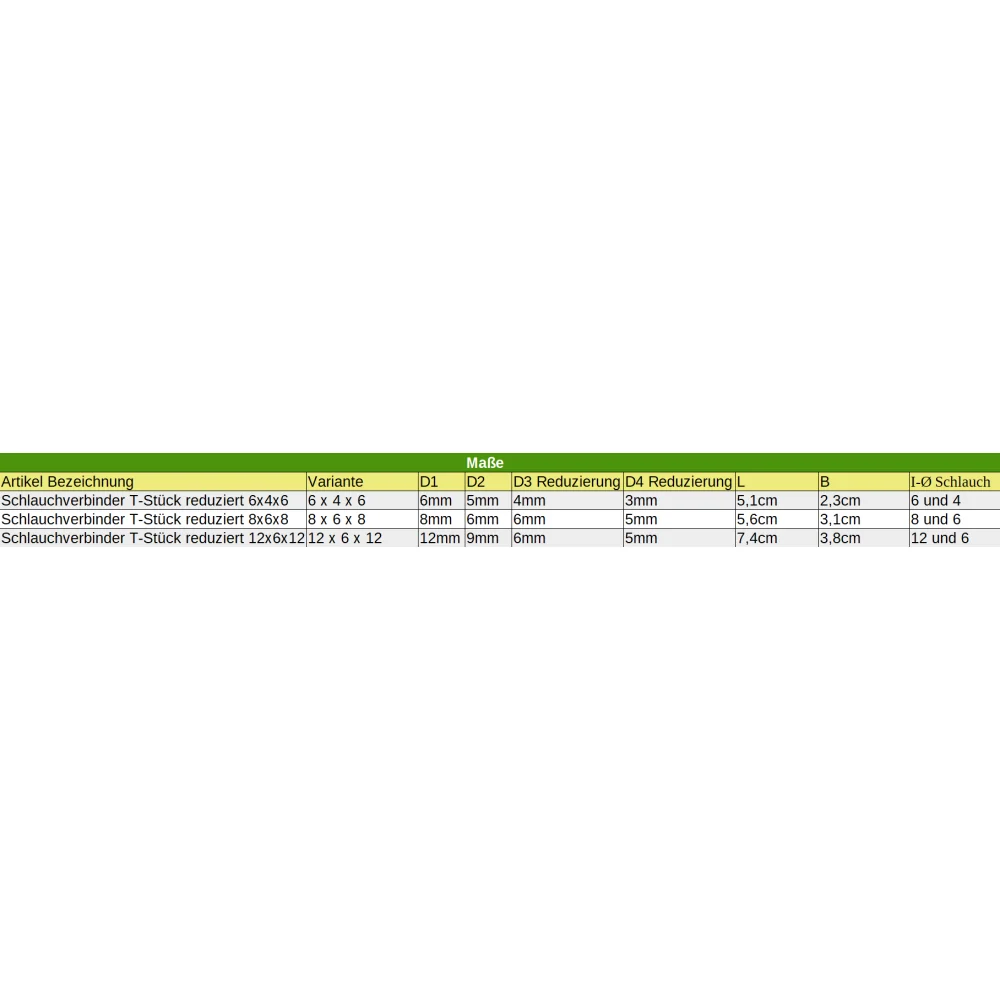 Schlauchverbinder Kunststoff T-Stück reduziert 6 mm x 4 mm x 6 mm-1