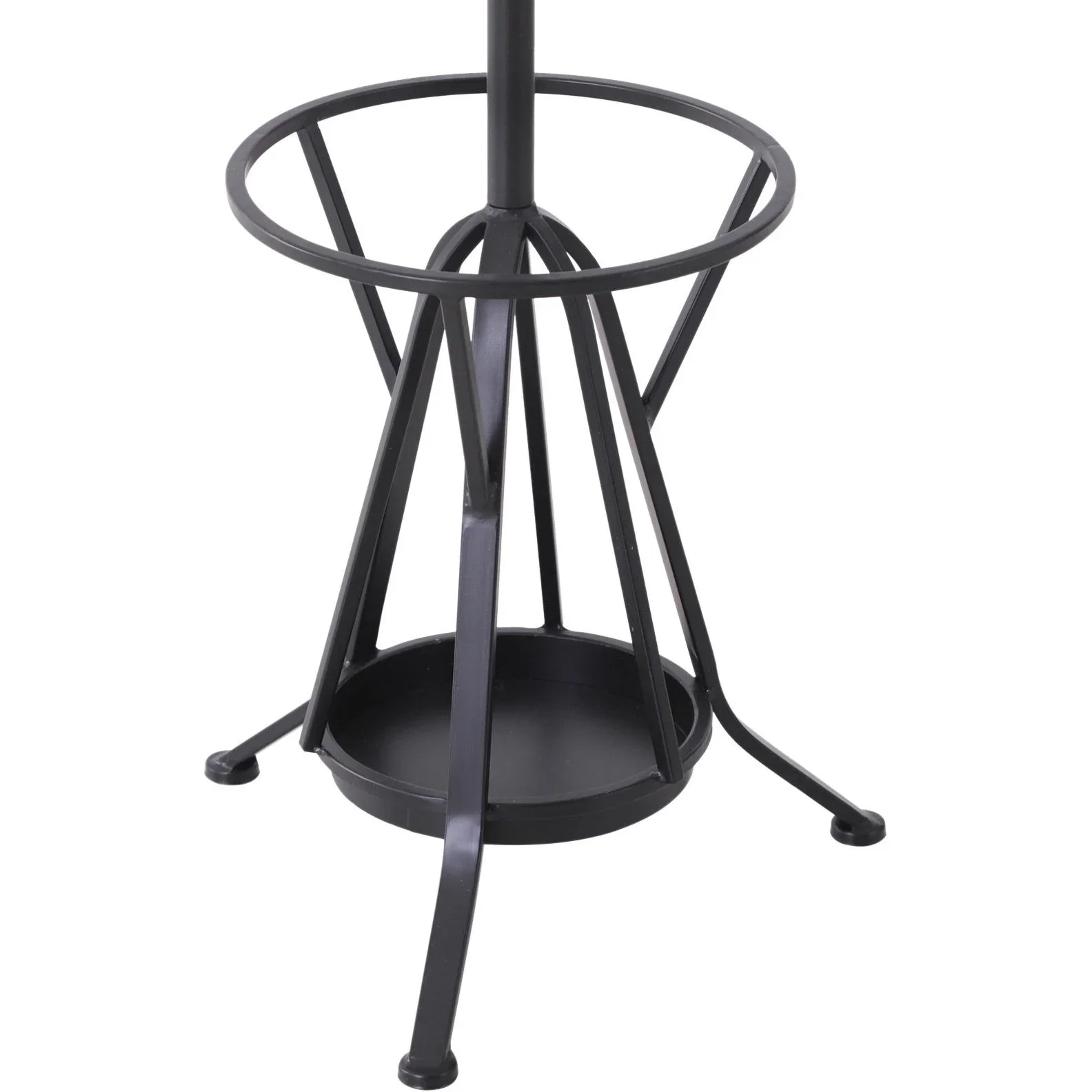 Kleiderständer Garderobeständer mit Schirmständer 12 Haken 6 Schirme Metall Schwarz 34,5 x 34,5 x 180 cm - 0